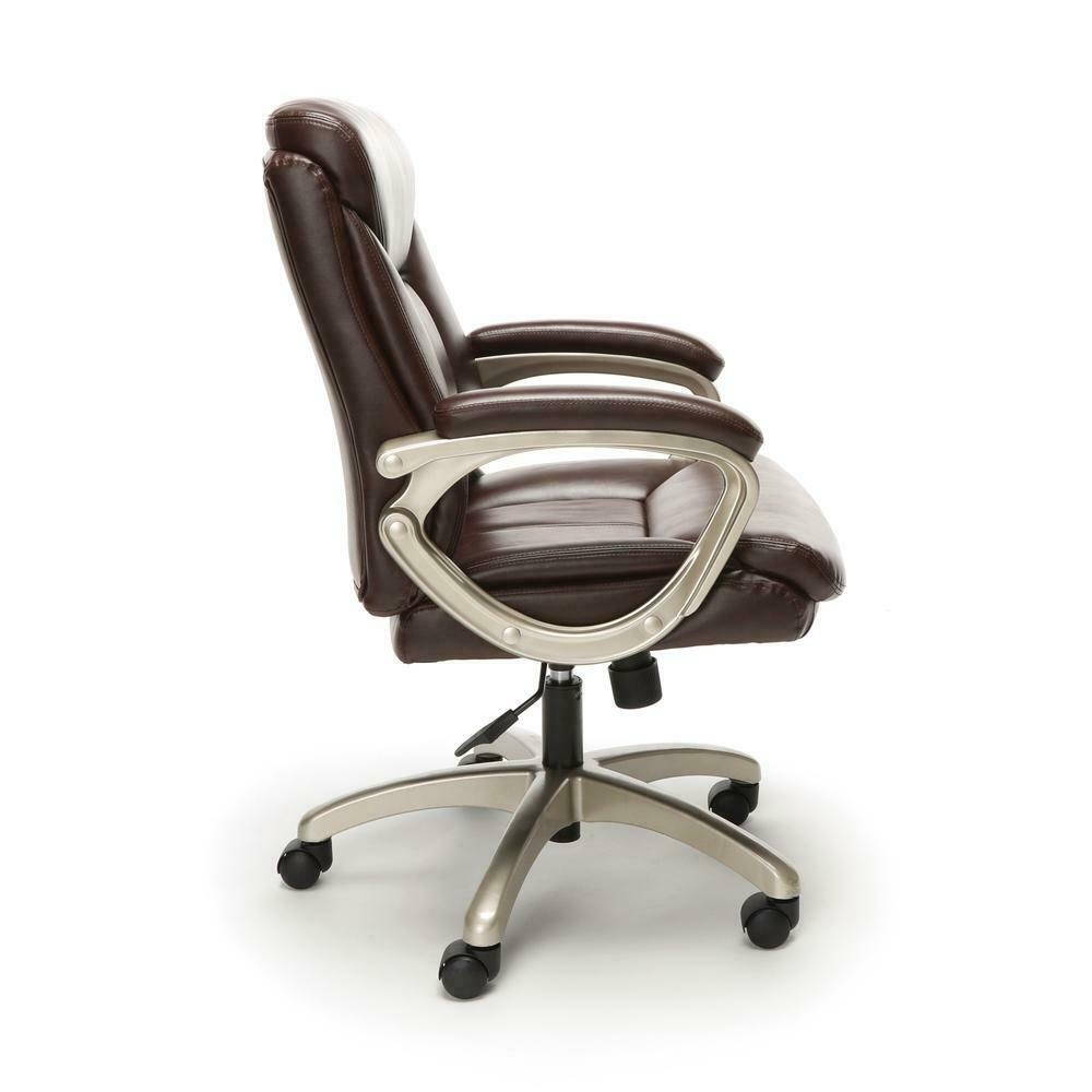 OFM ESS-6020-BRN Leather Executive Office Chair With Arms