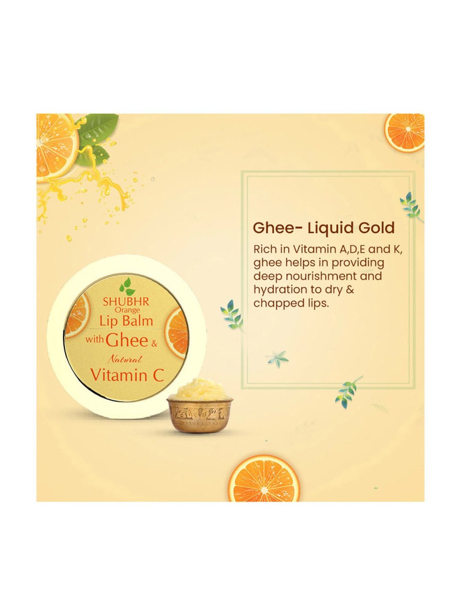 Blue Nectar Shubhr Orange Lip Balm - 15 gm