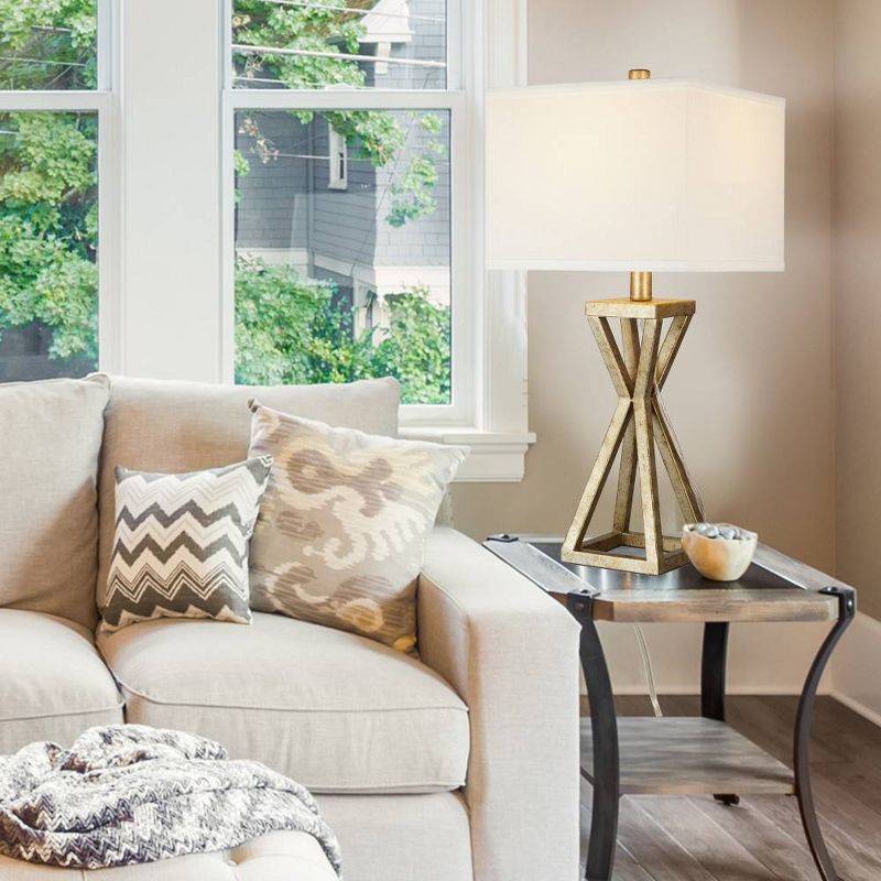 22.5" Metal Cage Table Lamp (Includes LED Light Bulb) Silver - Cresswell Lighting