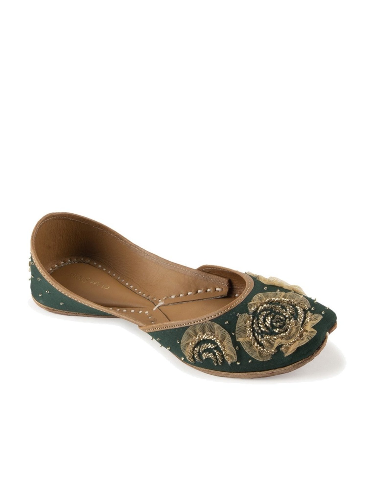 Glam Story Women's Teal Ethnic Juttis