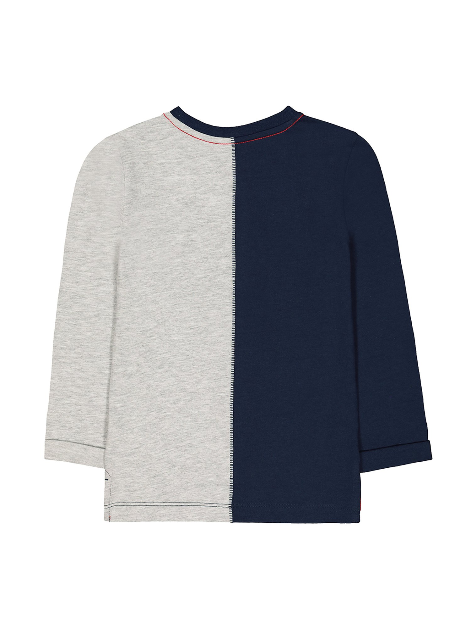 Mothercare Kids Navy & Grey Color Block Full Sleeves T-Shirt
