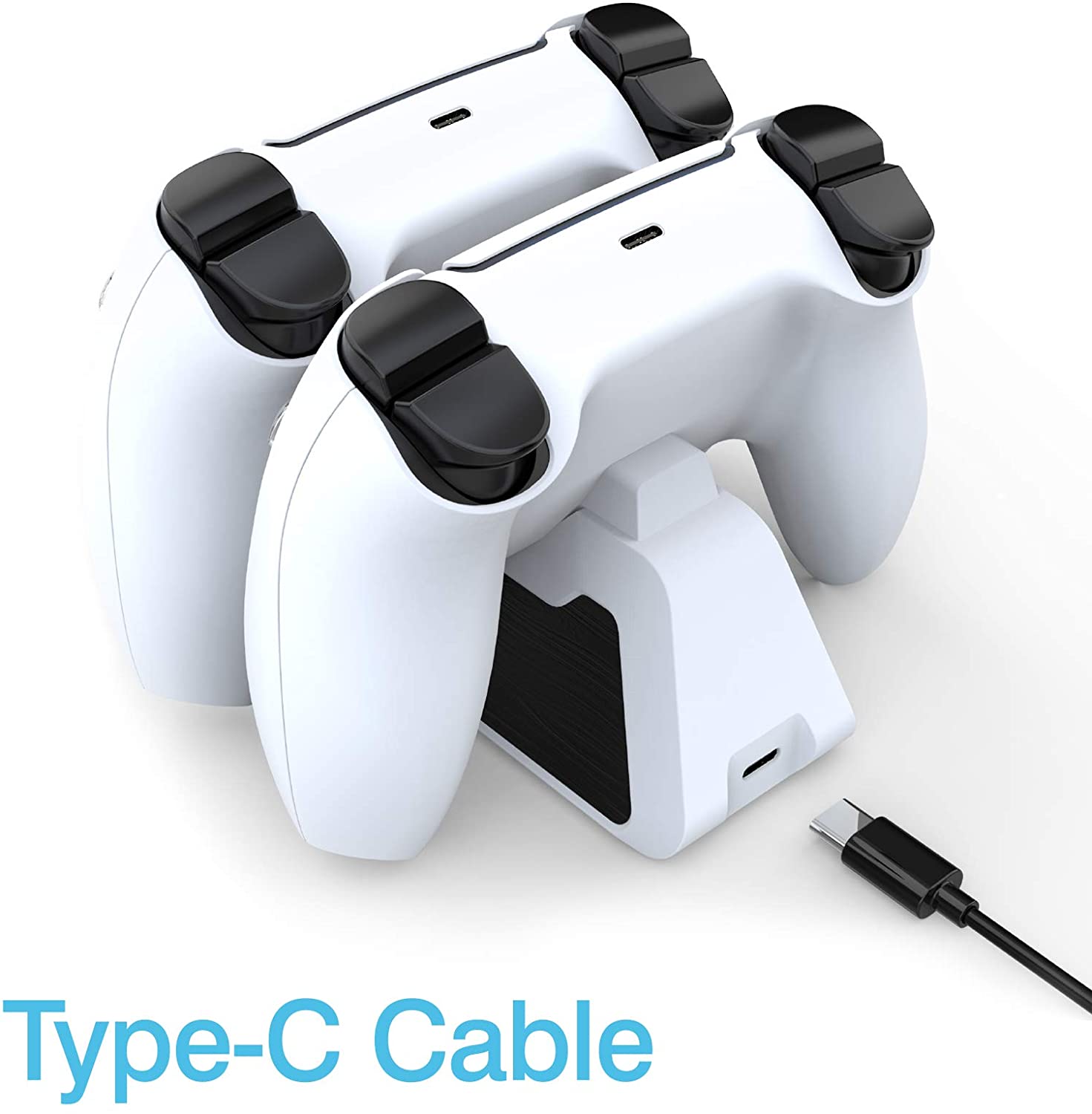 PS5 Controller Charger Station, Dual Controller Charger Station Dock with Fast Charging USB Type C Docking Stand with LED Charge Indicator Lights for Sony Playstation 5 DualSense Controllers