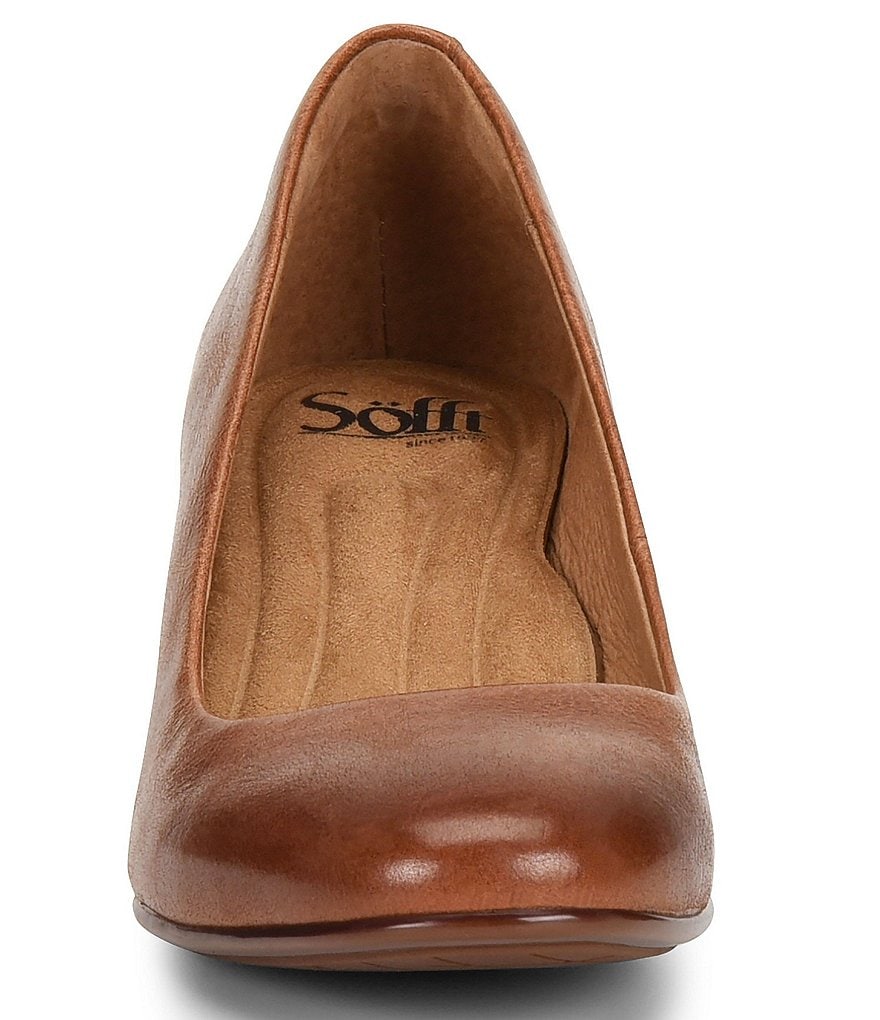 Sofft Lindon Leather Block Heel Pumps