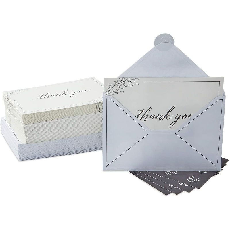 Pipilo Press 48-Pack Sympathy Thank You Cards with Envelopes and Stickers for Funerals (4 x 6 In)