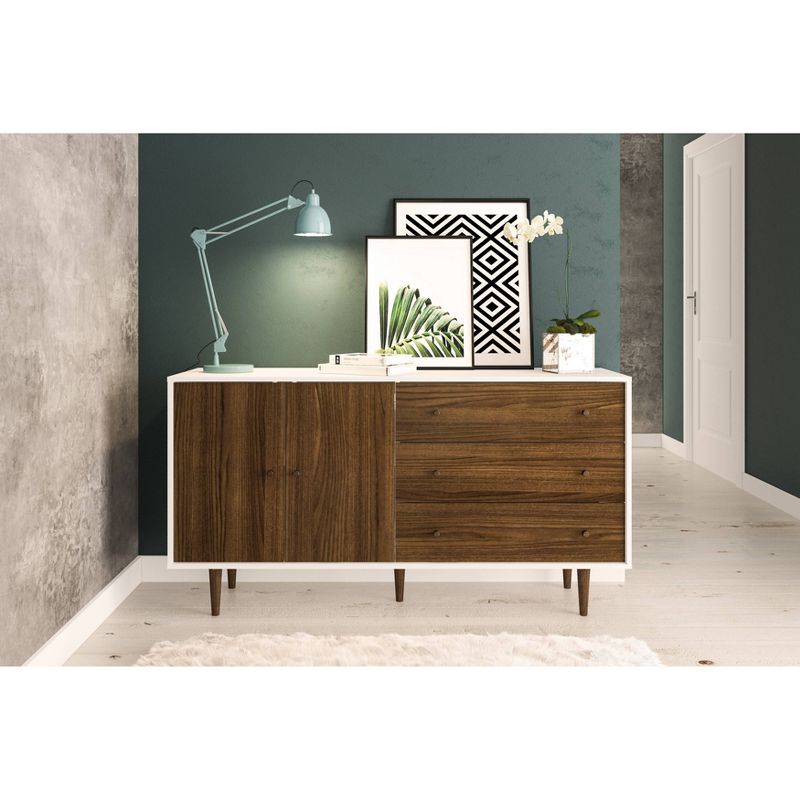 Naples Side Board White/Dark Brown - Chique