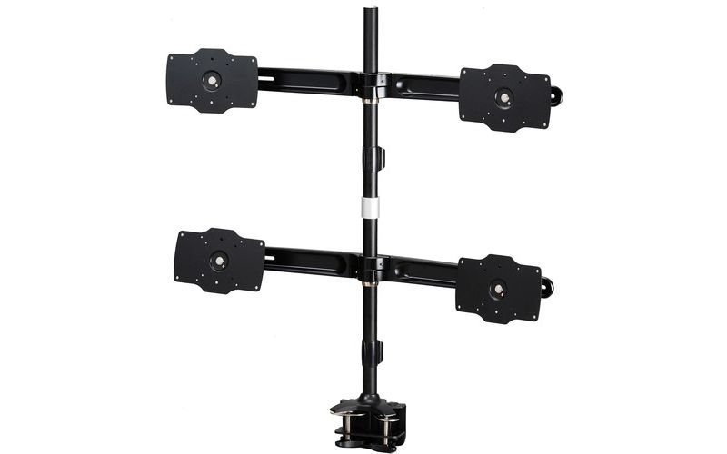 Amer Mounts Clamp Based Quad Monitor Mount for four 24"-32" LCD/LED Flat Panel Screens