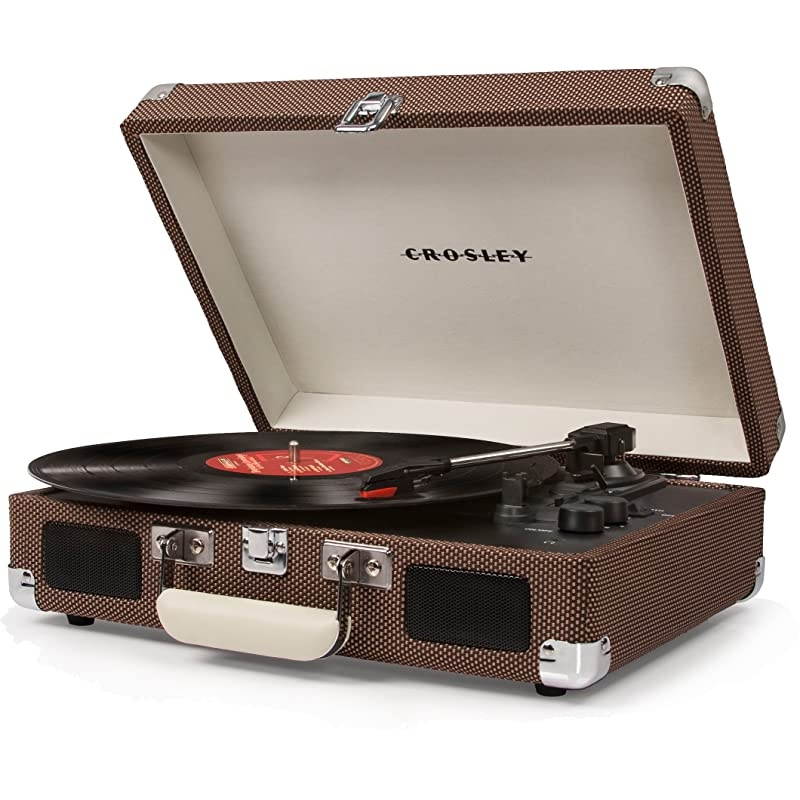 Turntable Record Player Speaker Portable Vinyl Player 3 Speed Dust Free Suitcase Autostop RCA Output AUX Input Headphone Jack BeltDriven Extra Stylus Free Audio Cable 9W Teal