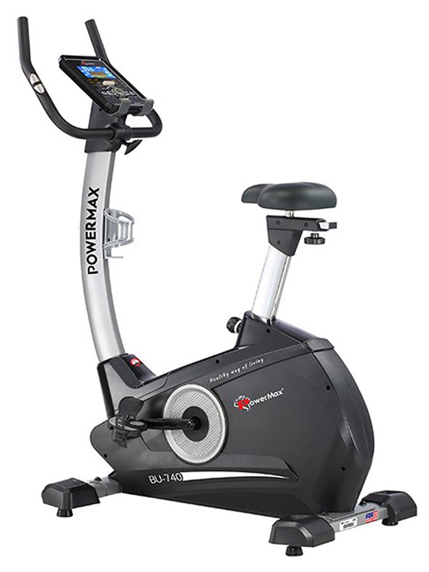 PowerMax Fitness BU-740 Upright Bike (Black)