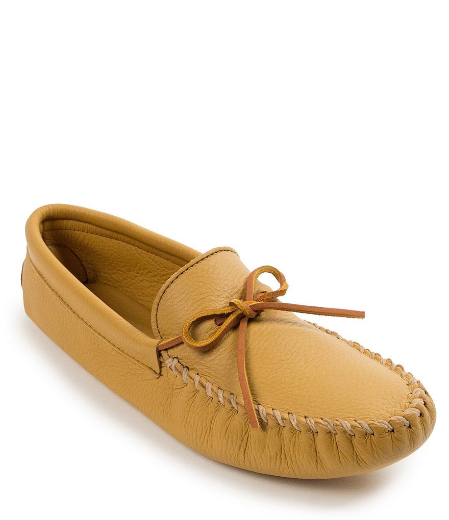 Minnetonka Men's Double Deerskin Leather Softsole Slipper