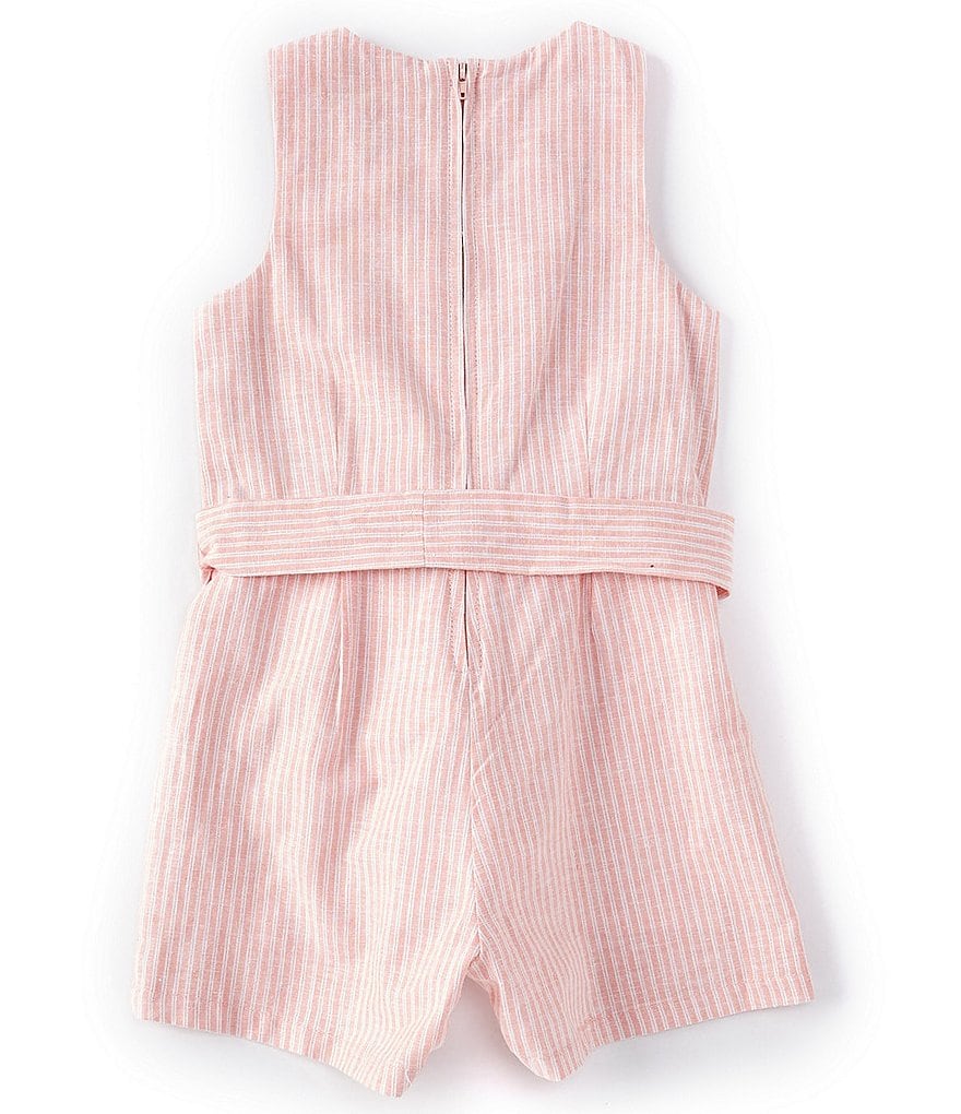 Flapdoodles Little Girls 2T-6X Short-Sleeve Kitty Paperbag-Waist Romper