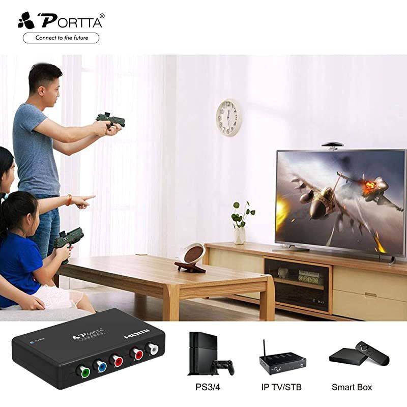 HDMI Converter HDMI to YPbPr RGB Component Plus RL Audio Converter V13 Support 1080P60Hz 2 Channel LPCM HDMI Audio Extractor for HDTV PS3 PS4 HDVD Player Wii Xbox with 2M HDMI Cable