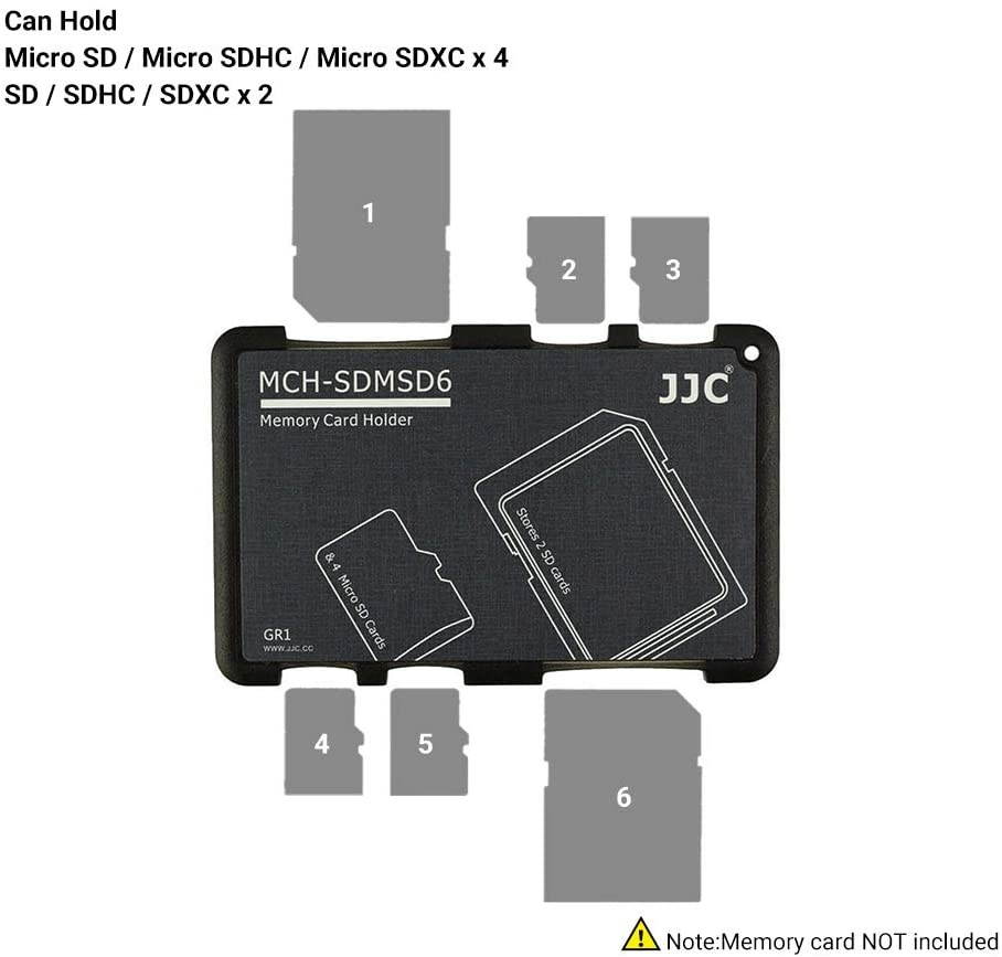 6 Slots SD Micro SD Card Case Storage Organizer, Lightweight Ultra-Thin Credit Card Size fit 2 SD SDHC SDXC Cards and 4 Micro SD TF MSD Cards