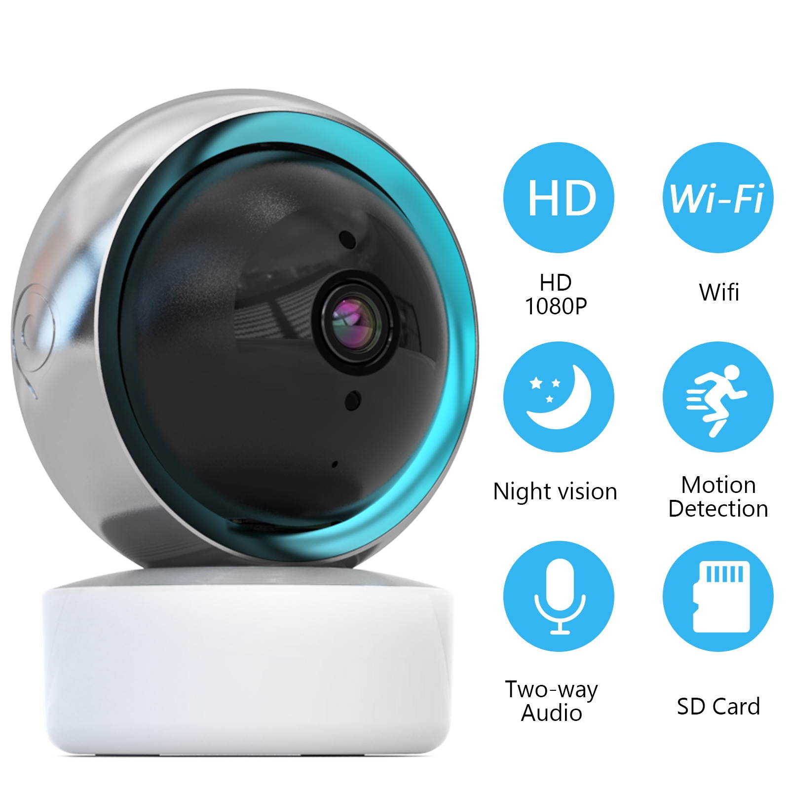 Indoor Home Security Camera 1080P HD Wireless WiFi Surveillance Camera with Night Vision,Motion Detection,Remote Access,Two-way Audio