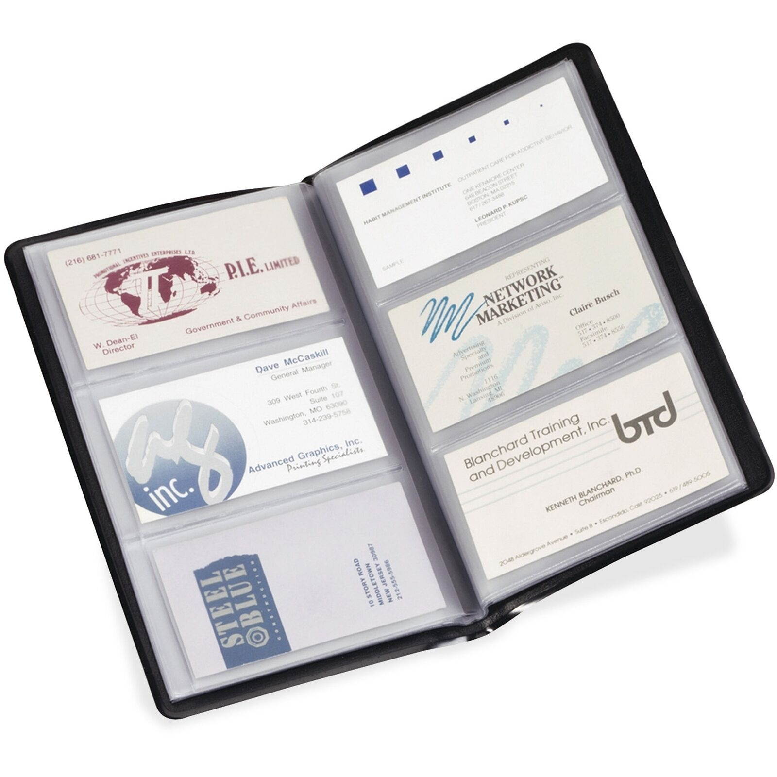 Cardinal Sealed Vinyl 72 Card File - 72 Capacity - 7.75" X 4.38" - Black Vinyl