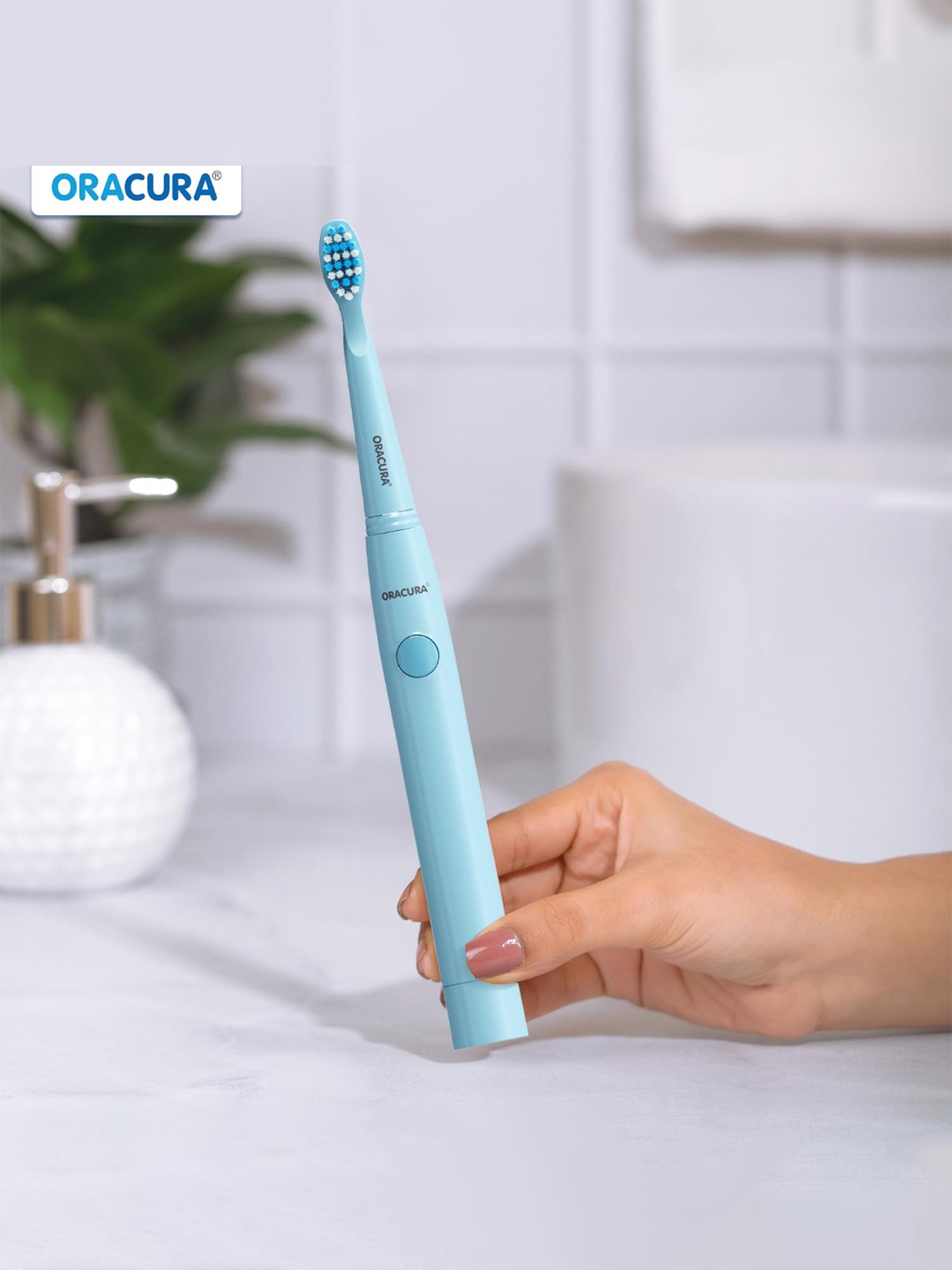 Oracura SB100 Sonic Lite Electric Battery Operated Toothbrush (Blue)