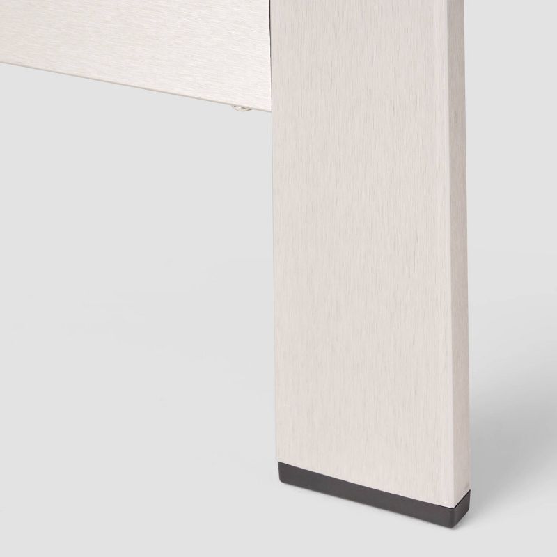 Cape Coral 11pc Aluminum Sectional Sofa Set  Silver/Khaki - Christopher Knight Home