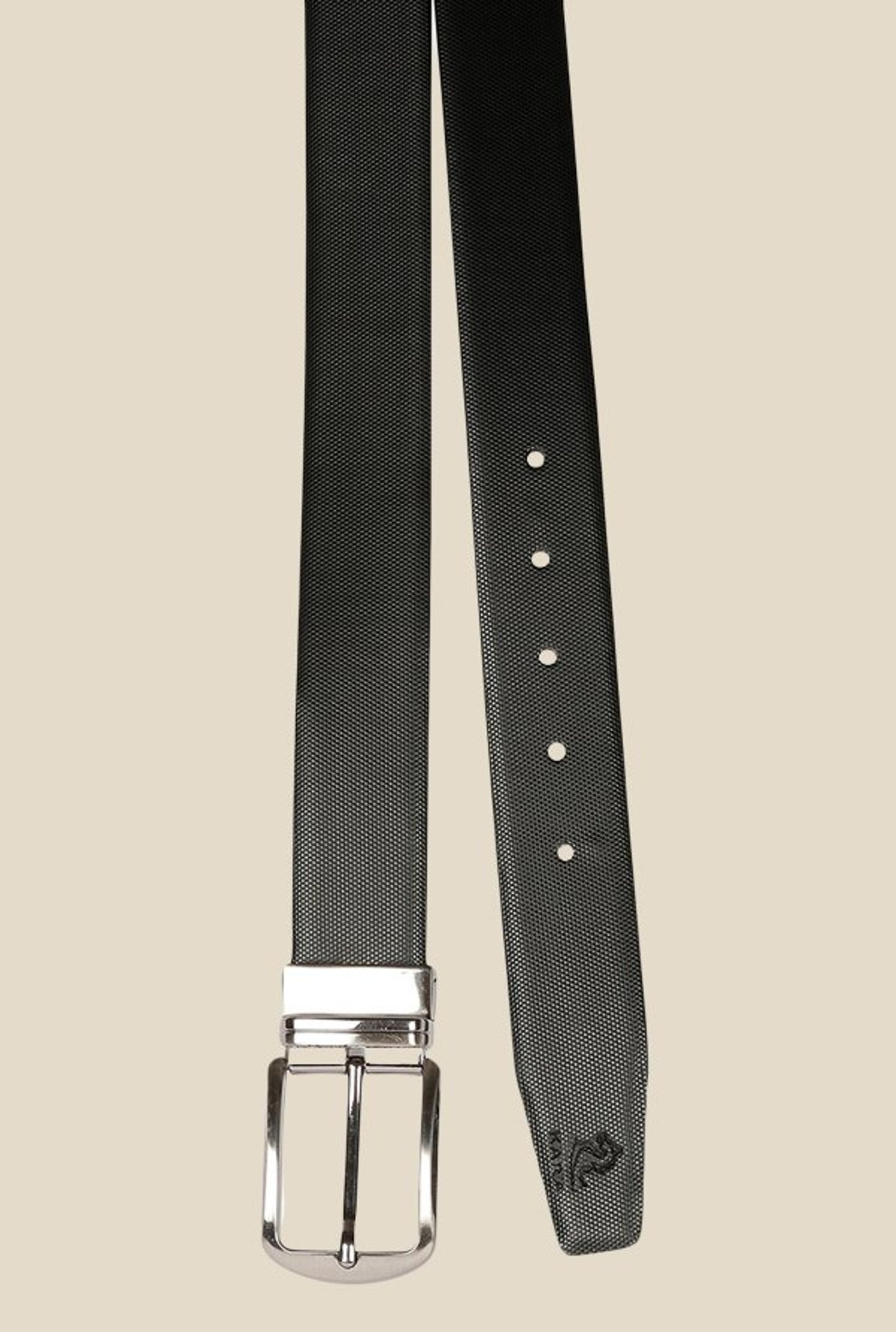 Kara Black Textured Leather Belt