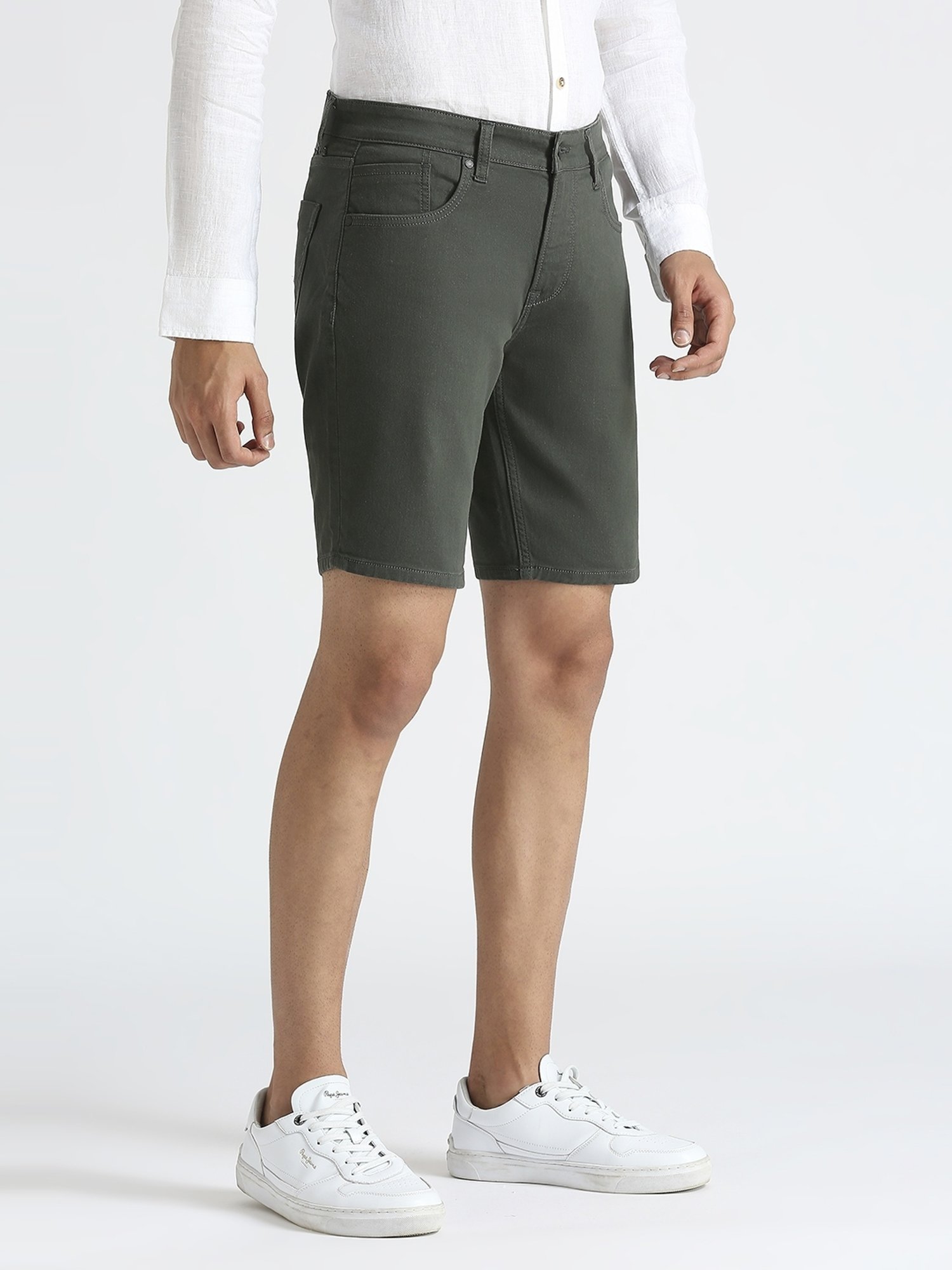 Pepe Jeans Olive Regular Fit Denim Shorts