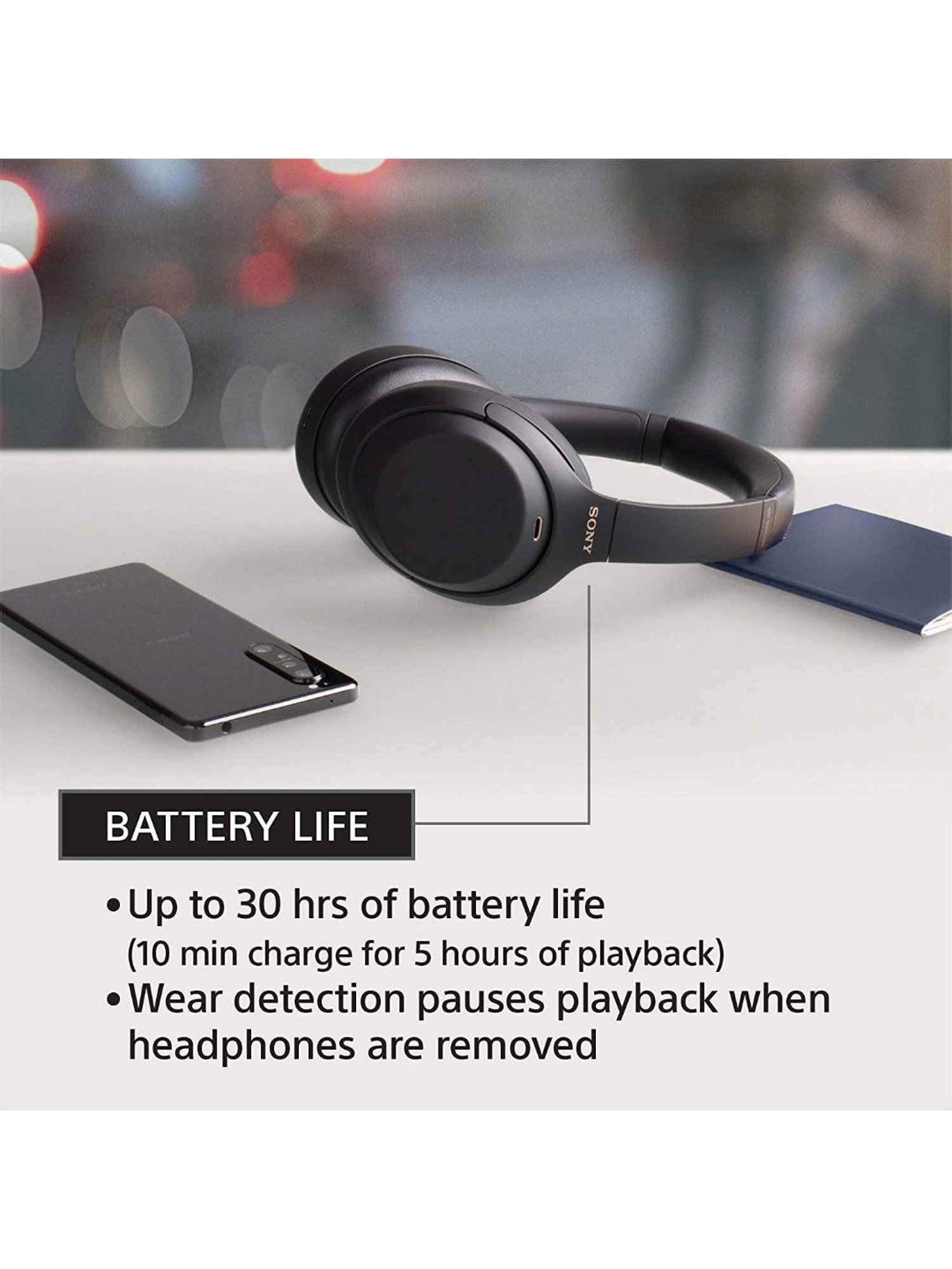 Sony WH-1000XM4 Industry Leading Wireless Noise Cancellation Bluetooth Headphones with Mic (Silver)