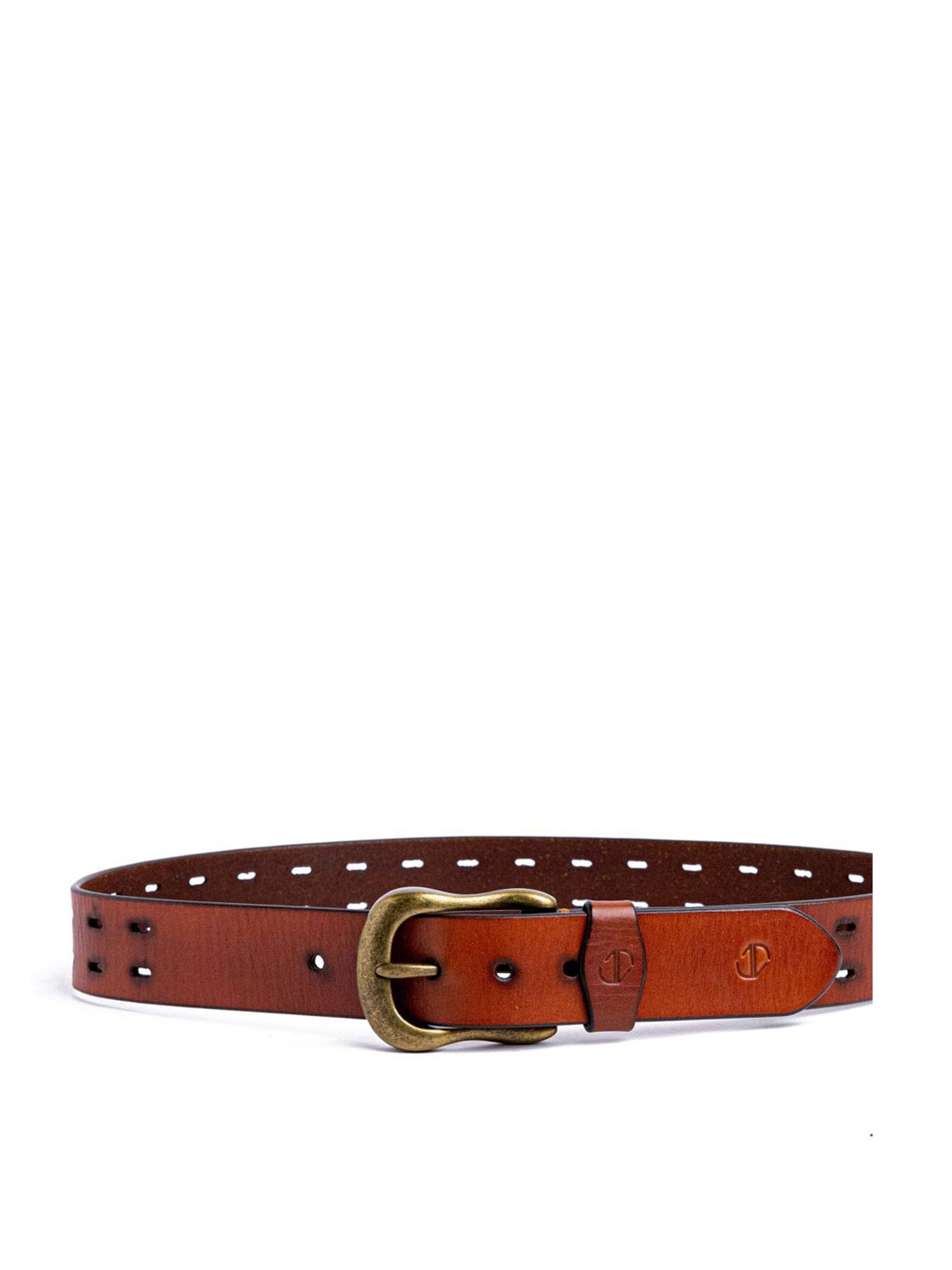 James Aston Damian Signature Tan Leather Solid Waist Belt