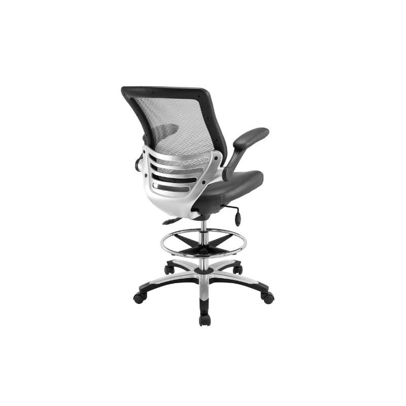 Edge Drafting Chair - Reception Desk Chair - Flip-Up Arm Drafting Chair in Gray