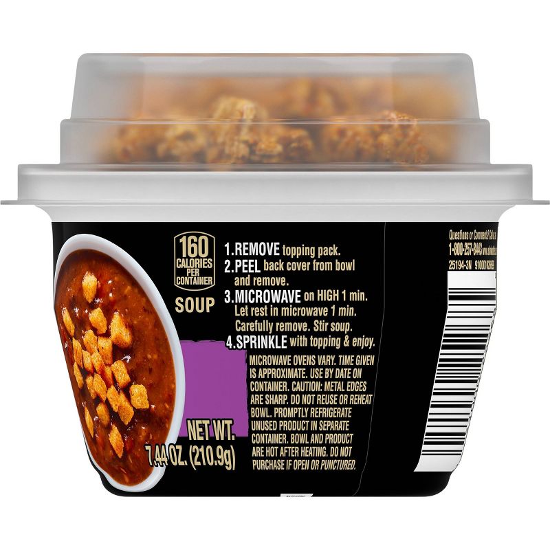 Campbell's Slow Kettle Style Black Bean Soup With Crunchy Toppings, 7.44oz Microwavable Cup