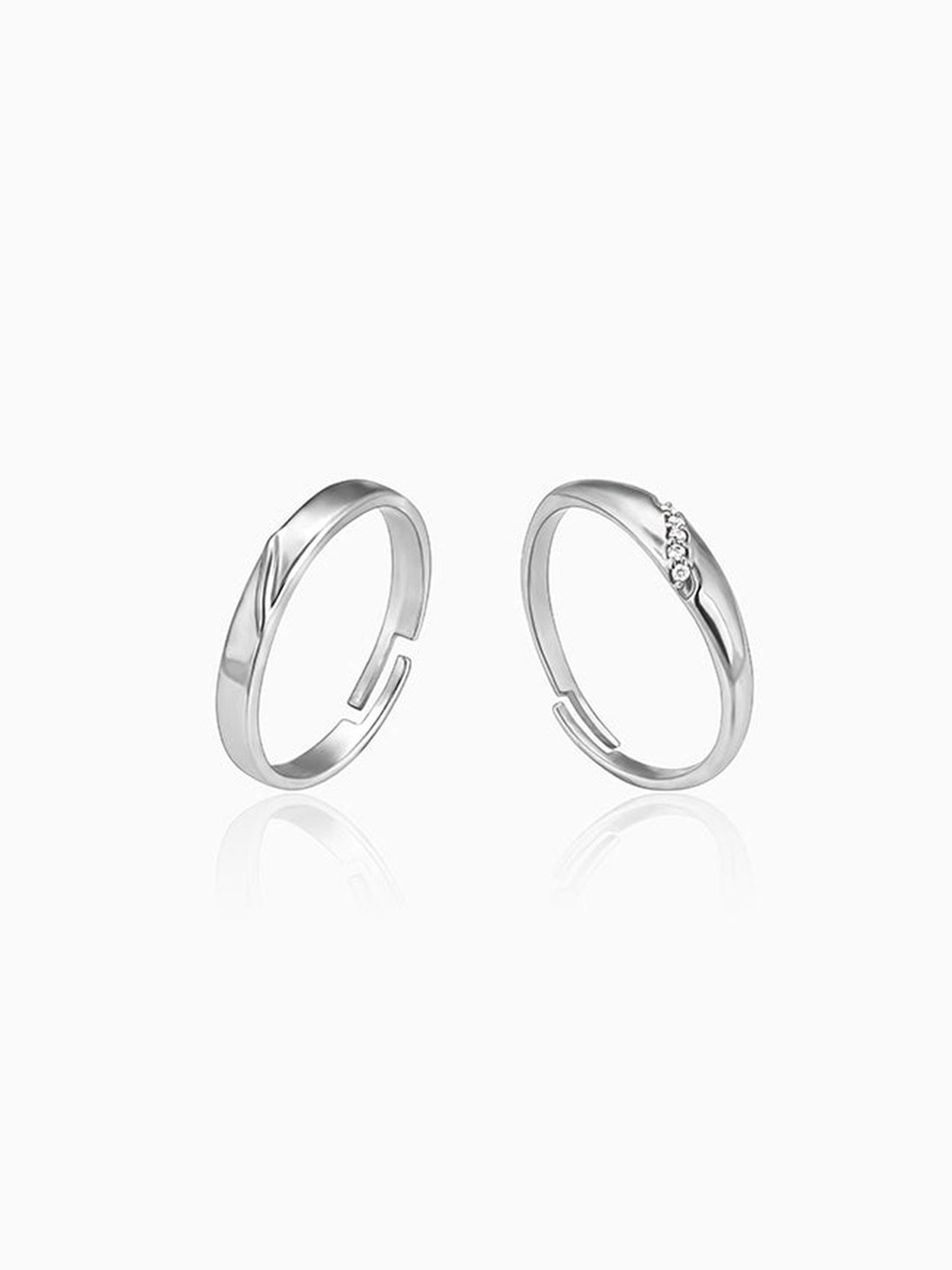 GIVA 925 Silver Love Unfolds Bands for Couples