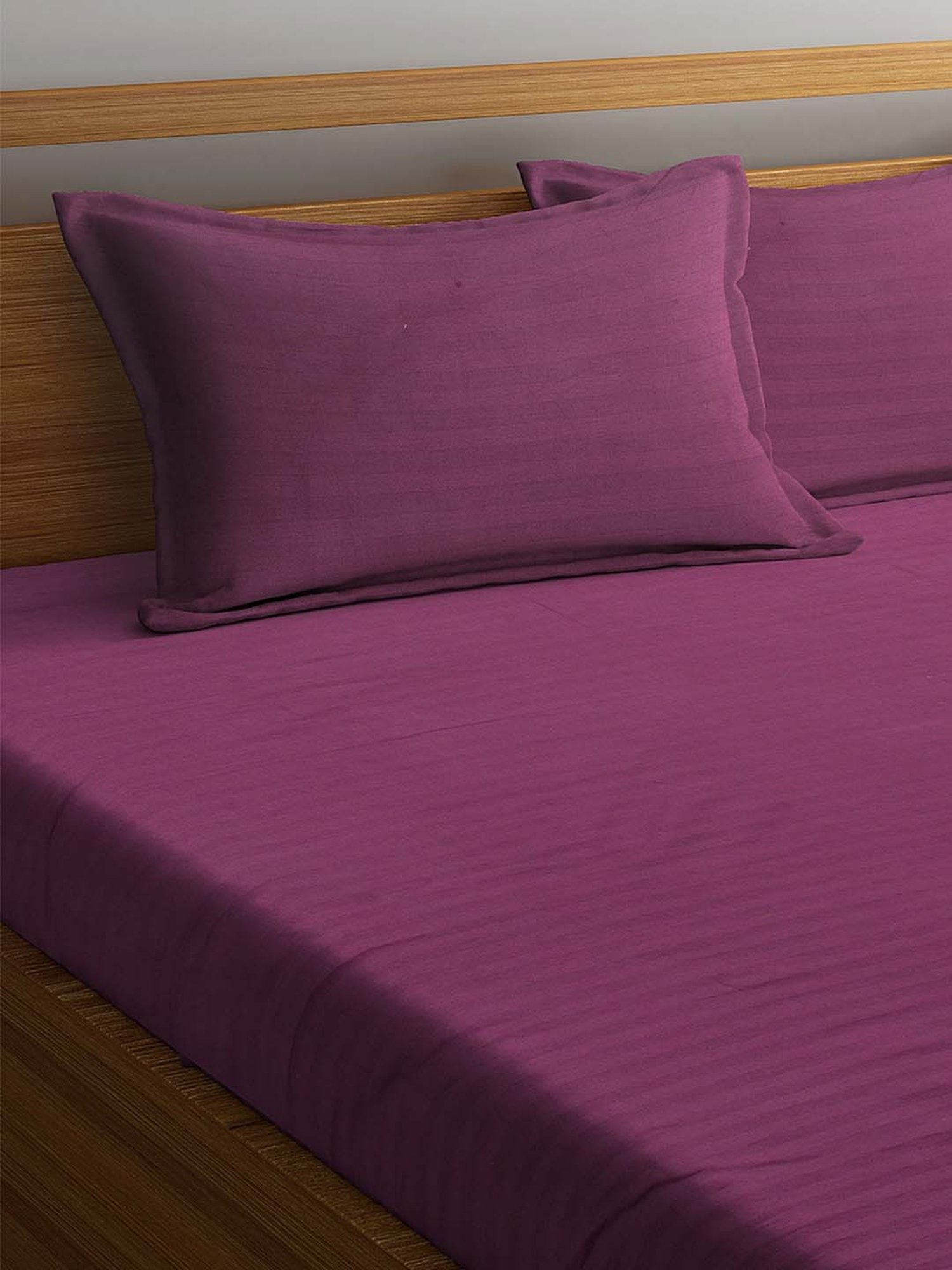 HOSTA HOMES Purple Cotton 280 TC Bed Sheet Set