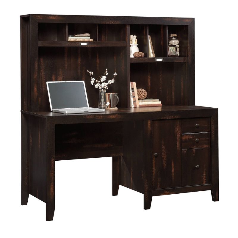 Dakota Pass Computer Desk with Hutch Light Brown - Sauder