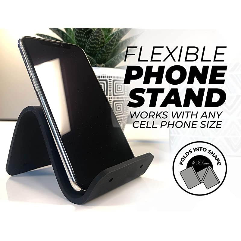 Mini Flexible Phone Holder for Travel Work and Home This Travel Cell Phone Stand is The Perfect iPhone Holder and Works with Any Smartphone NonSlip Grip Strong and Durable Cool Gray