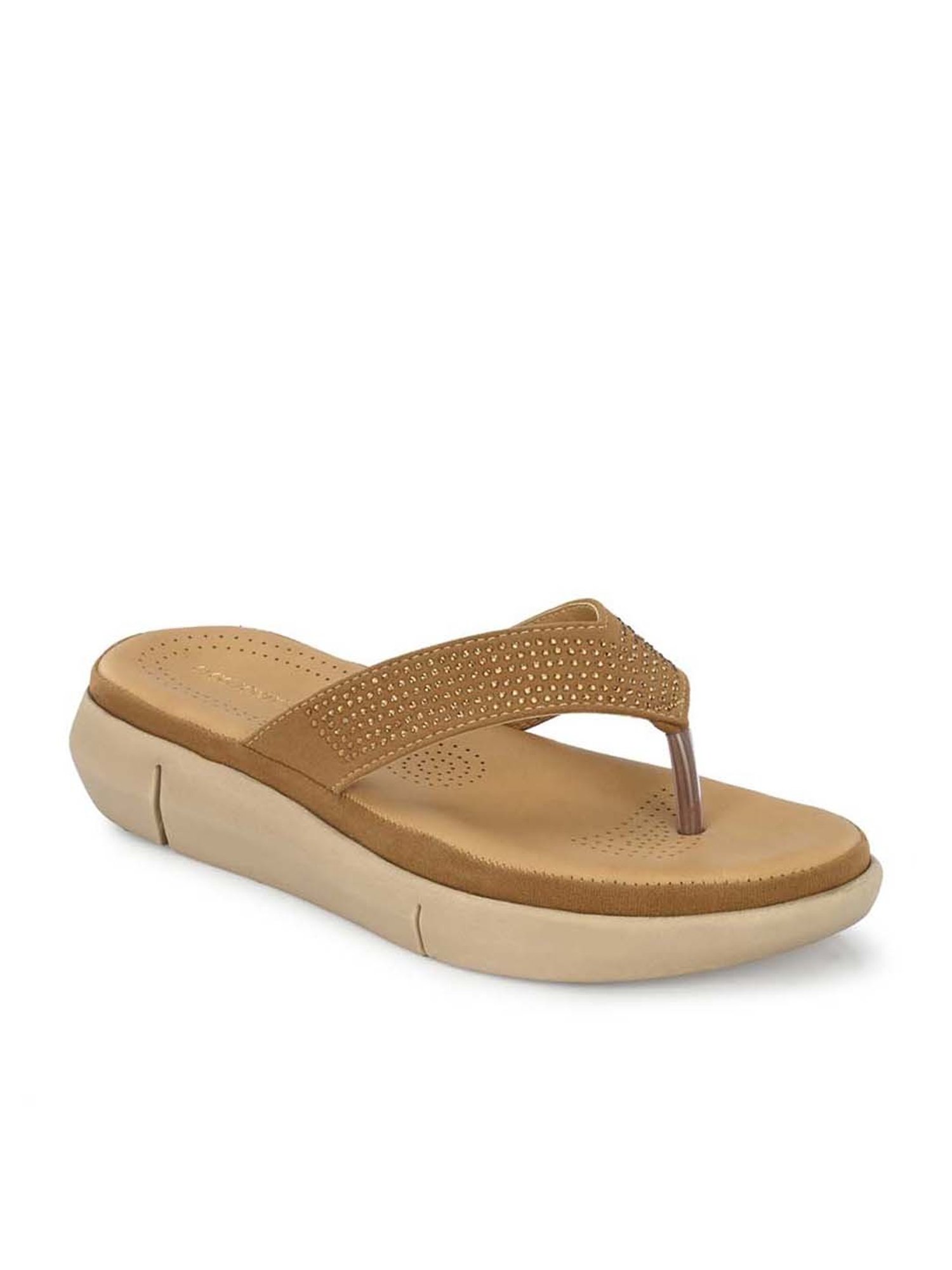 Clog London Women's Tan Thong Wedges