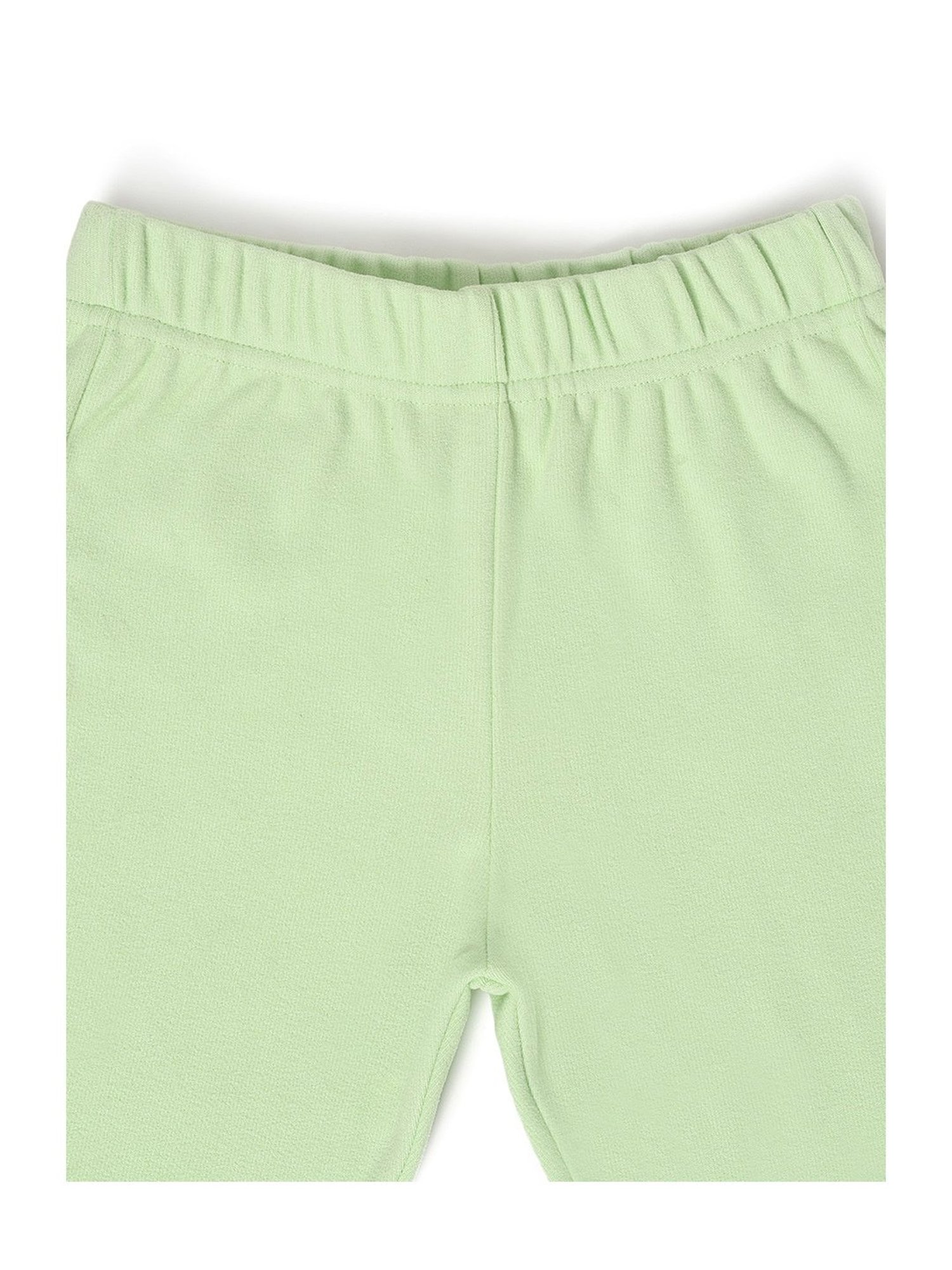 MiArcus Kids Light Green Solid Full Sleeves Thermal Top with Thermal Pants