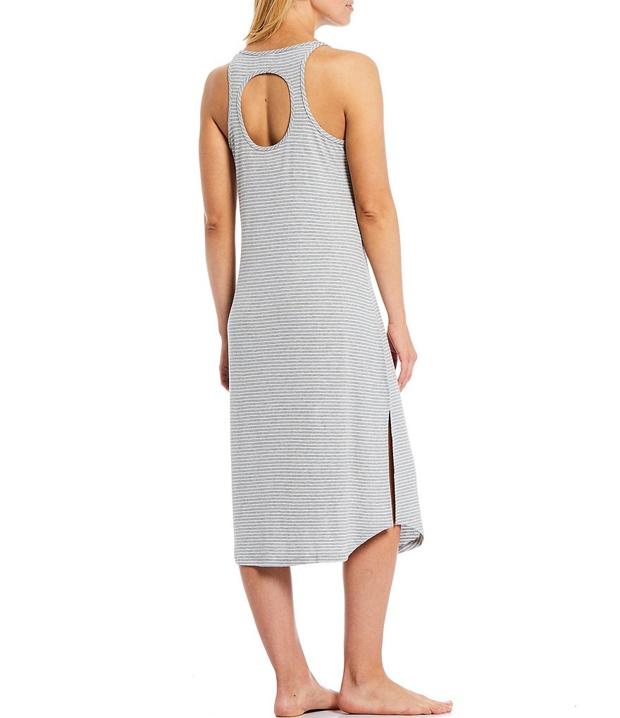 Splendid Striped Racerback Maxi Ribbed Knit Nightgown
