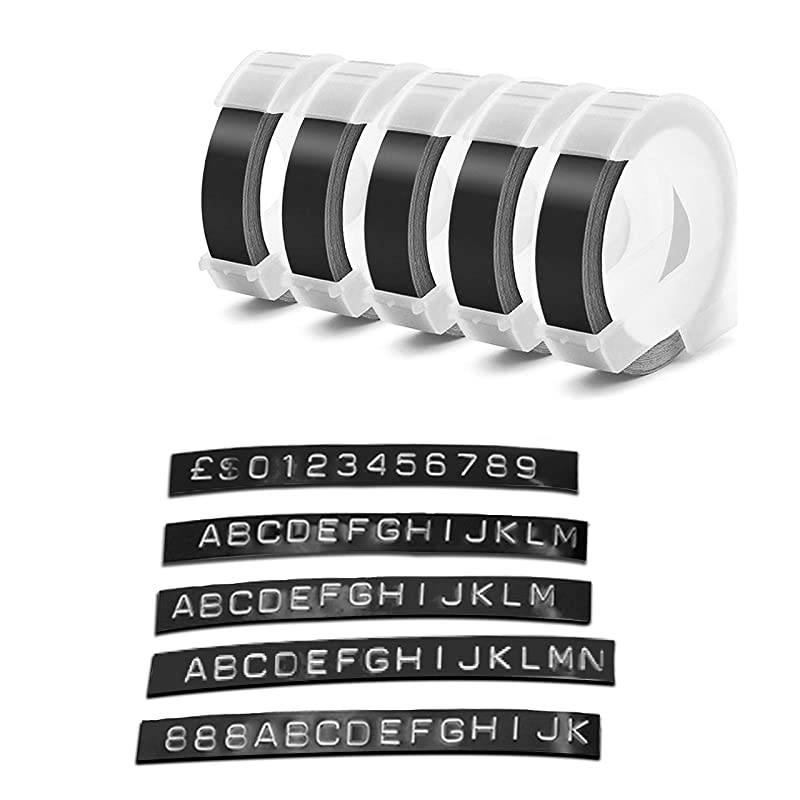 Label Tape Compatible with Dymo Label Maker38 Inch 3D Plastic Labels Replacement for Dymo Organizer Xpress 12965 DYM 12966 Office Mate II White on BlackRedBlueYellowGreen