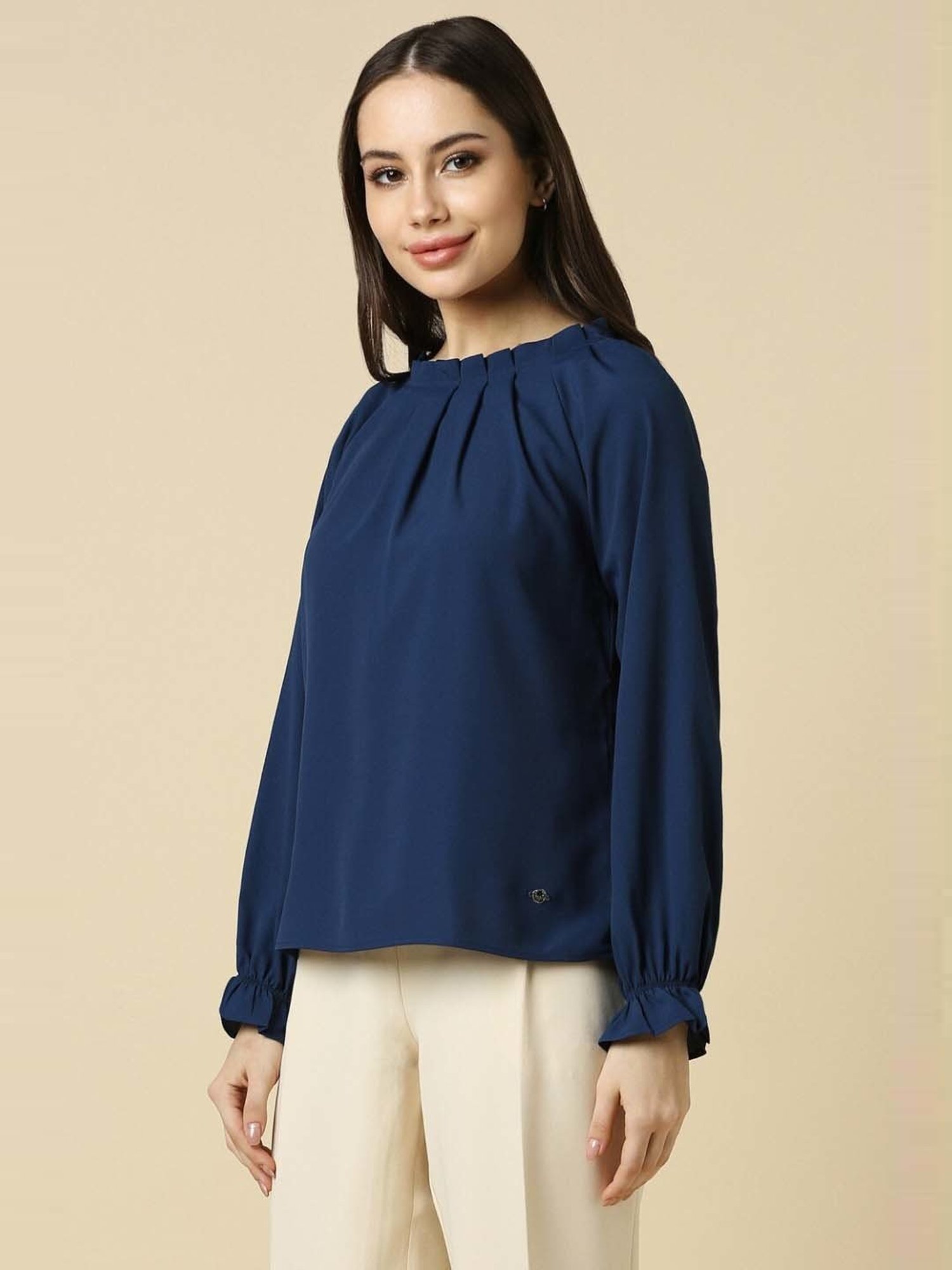 Allen Solly Navy Regular Fit Top