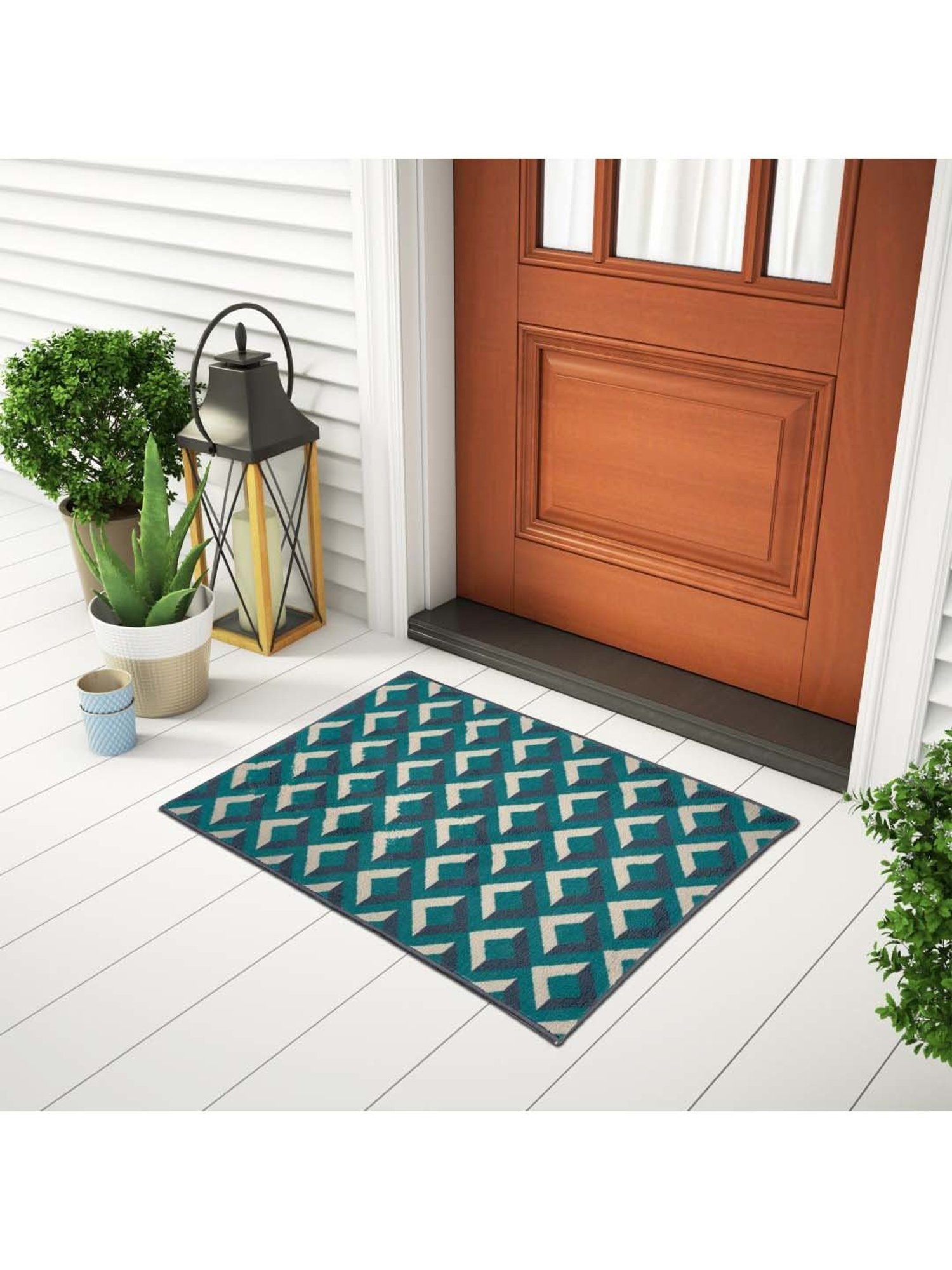 Welspun ETHAN Green Polyester 1306 GSM Large Foot Mat