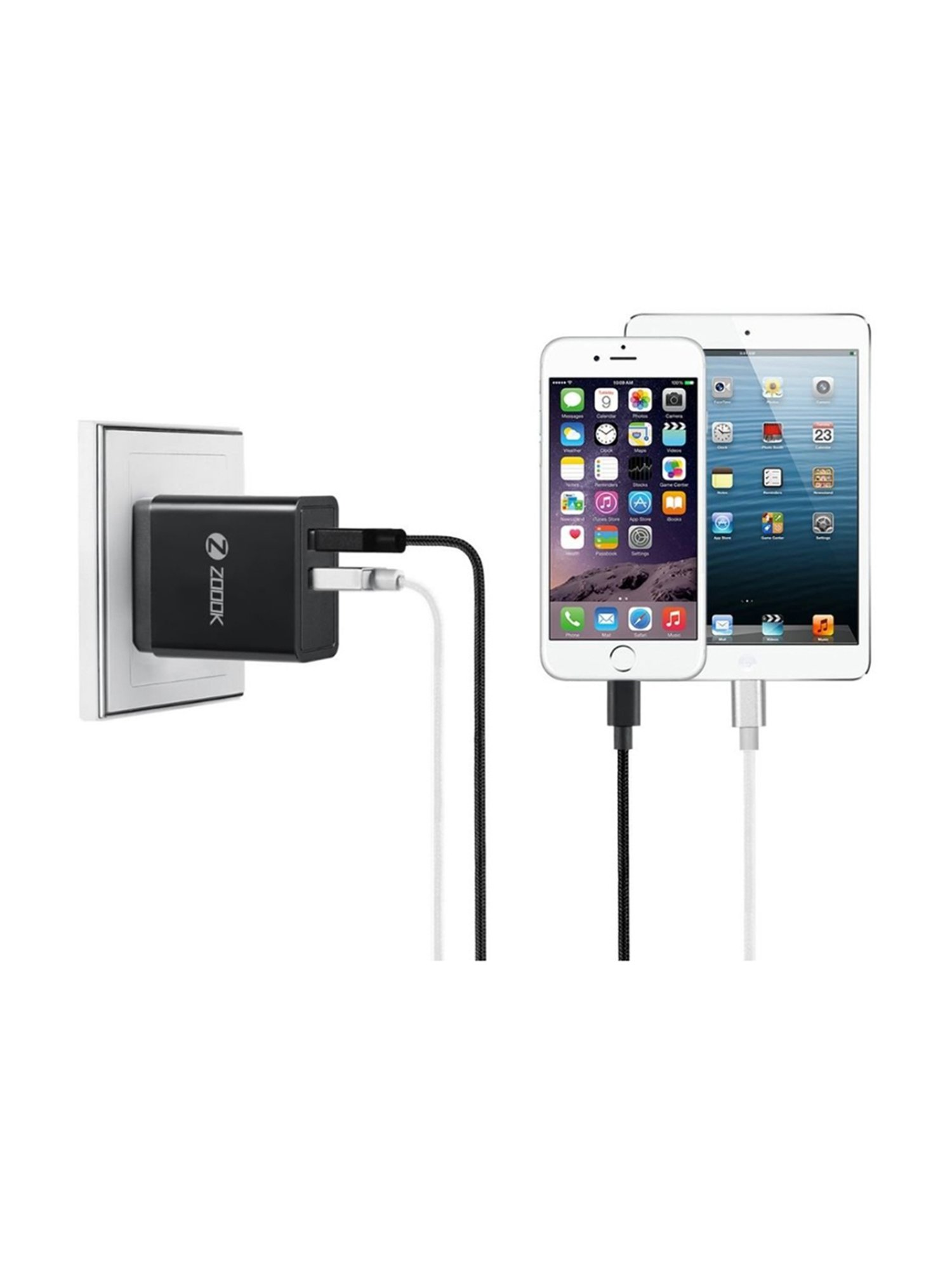 Zoook ZK-CHARGEMATE1 2.4Amp Dual Port Charger (Black)