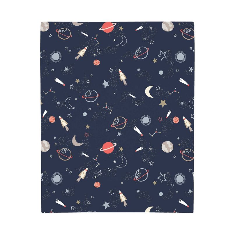 NoJo Super Soft Navy Cosmic Solar System Nursery Crib Fitted Sheet