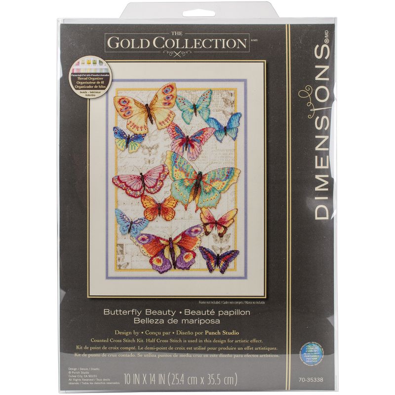 Dimensions Gold Collection Counted Cross Stitch Kit 10"X14"-Butterfly Beauty (14 Count)