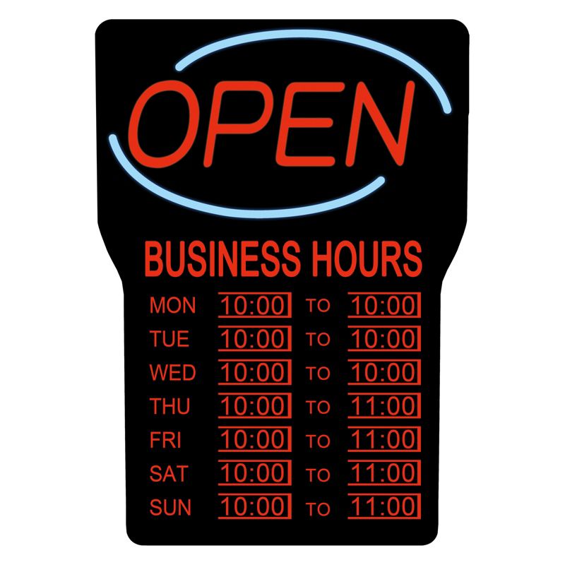 LED Open Sign with Hours RSB-1342E - Royal Sovereign