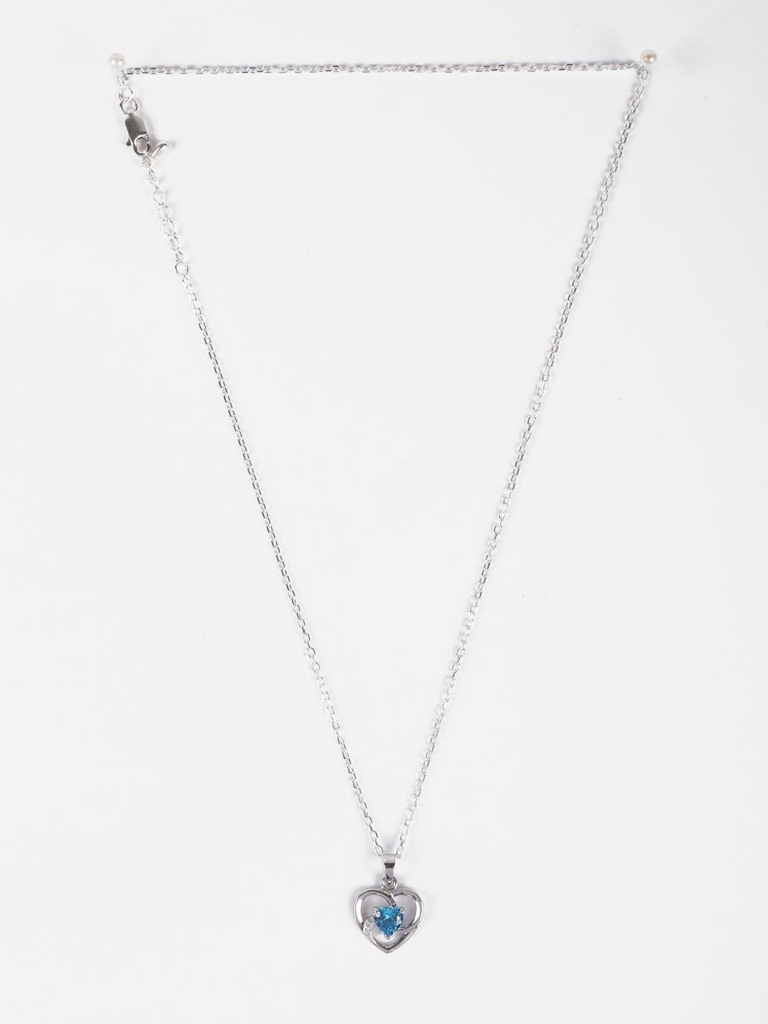 Clara 92.5 Sterling Silver Heart Pendant with Chain for Women