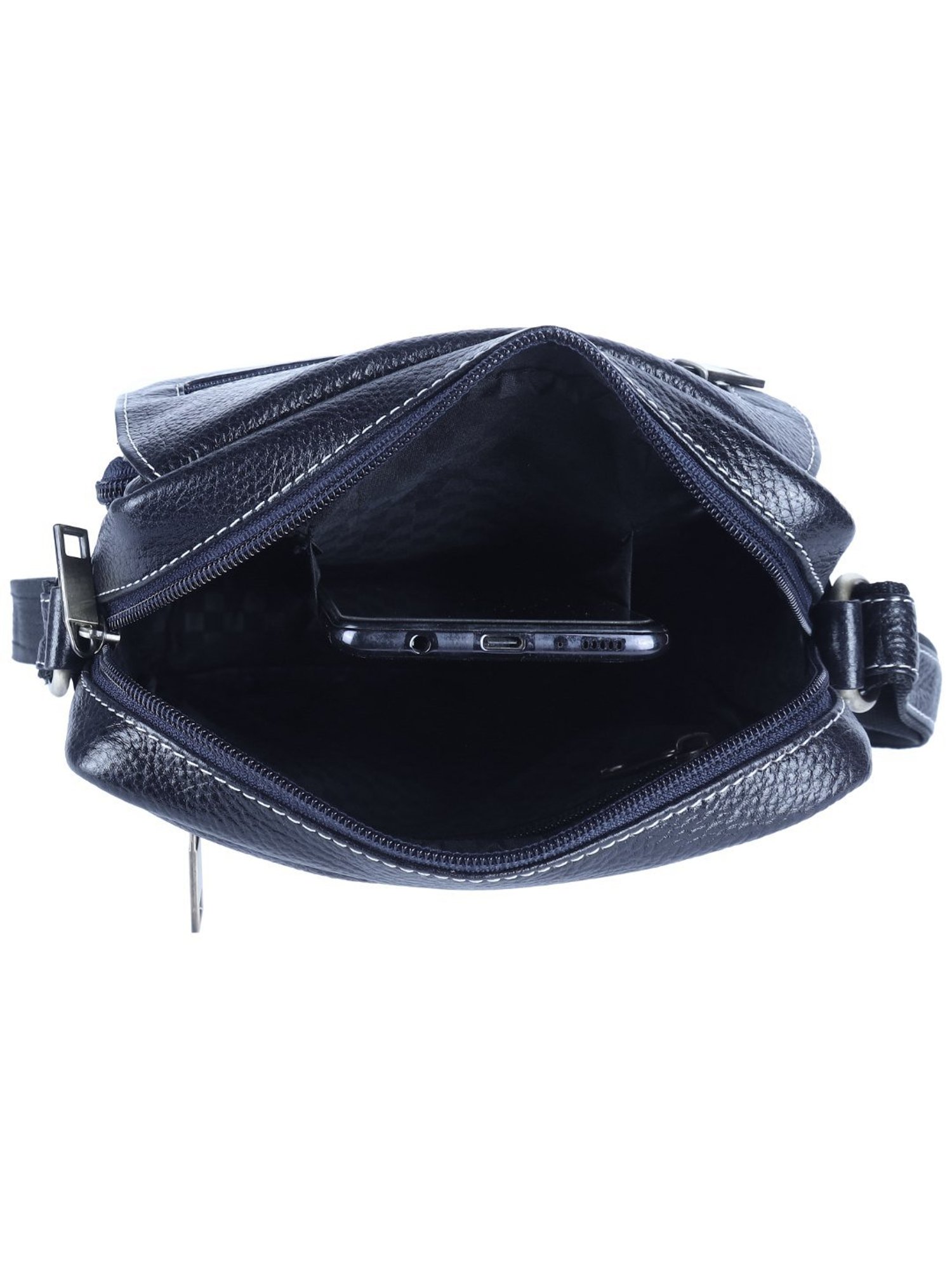 HiLEDER Pure Genuine Leather Messenger Shoulder Sling Cross Body Office Bag for Men and Women, Blue