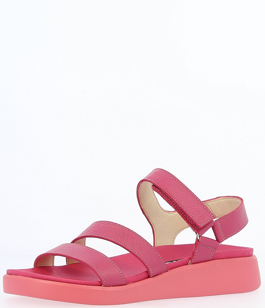Wonders Peach Leather Lightweight Wedge Sandals