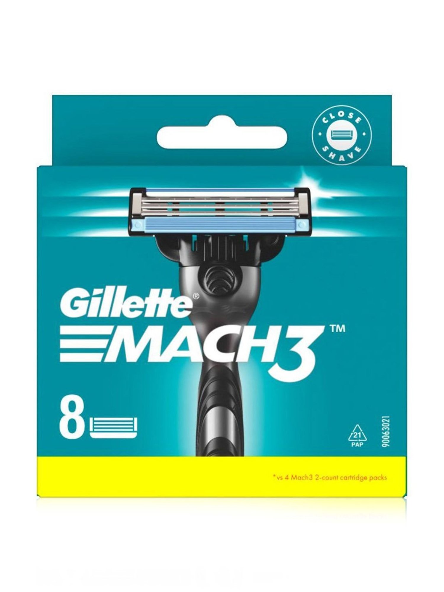 Gillette Mach 3 Manual Shaving Razor Blades Cartridge - Pack of 8