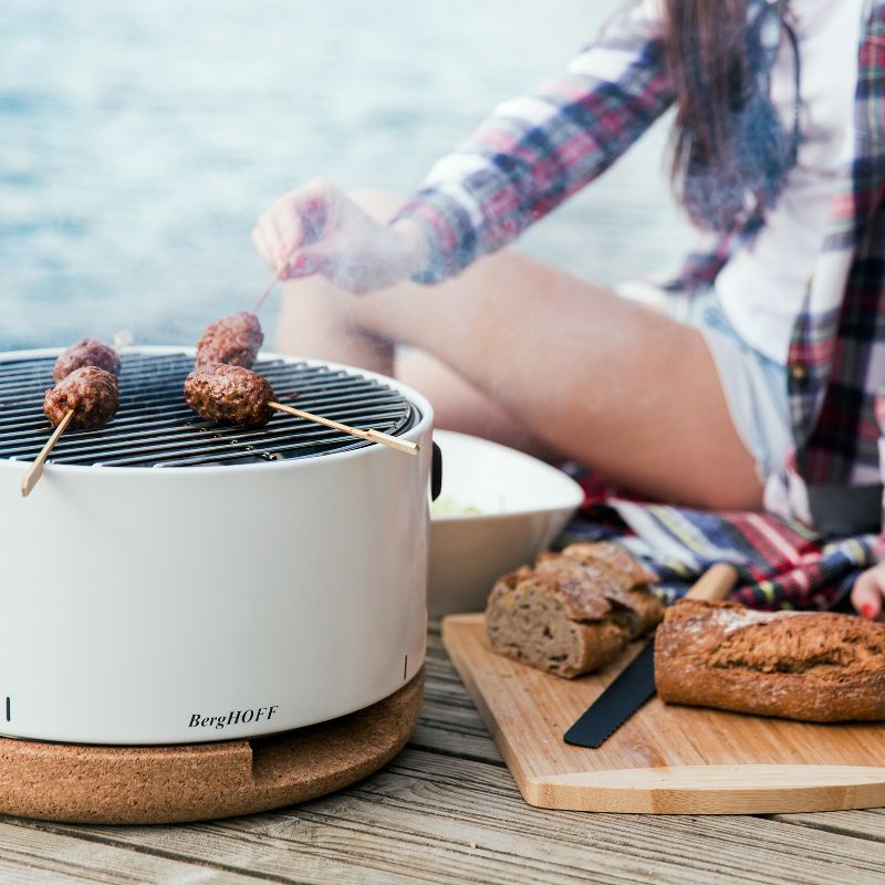 BergHOFF Leo Tabletop BBQ Grill, White
