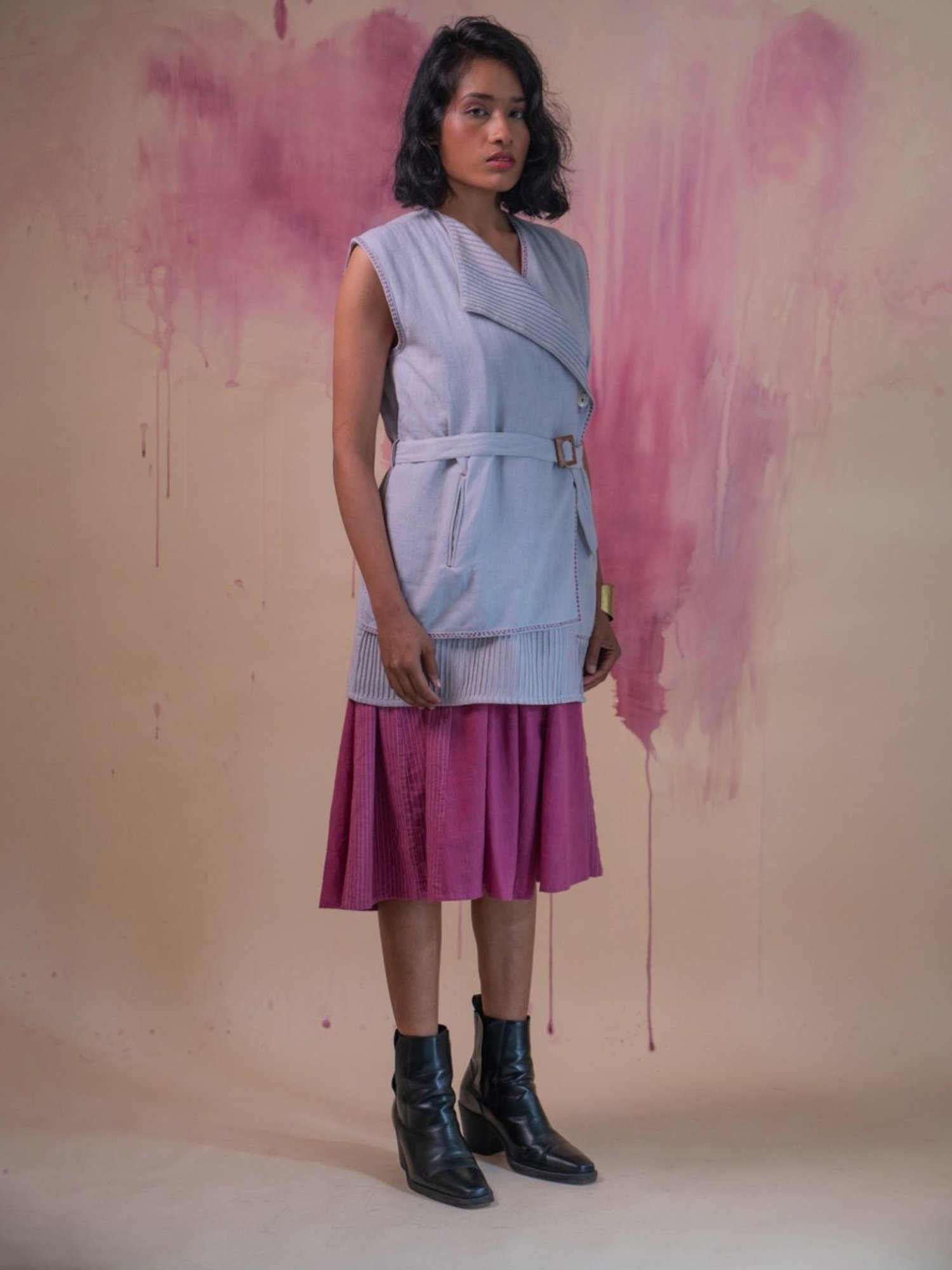 Lafaani Light Grey Phosphene Unisex Asymmetrical Jacket