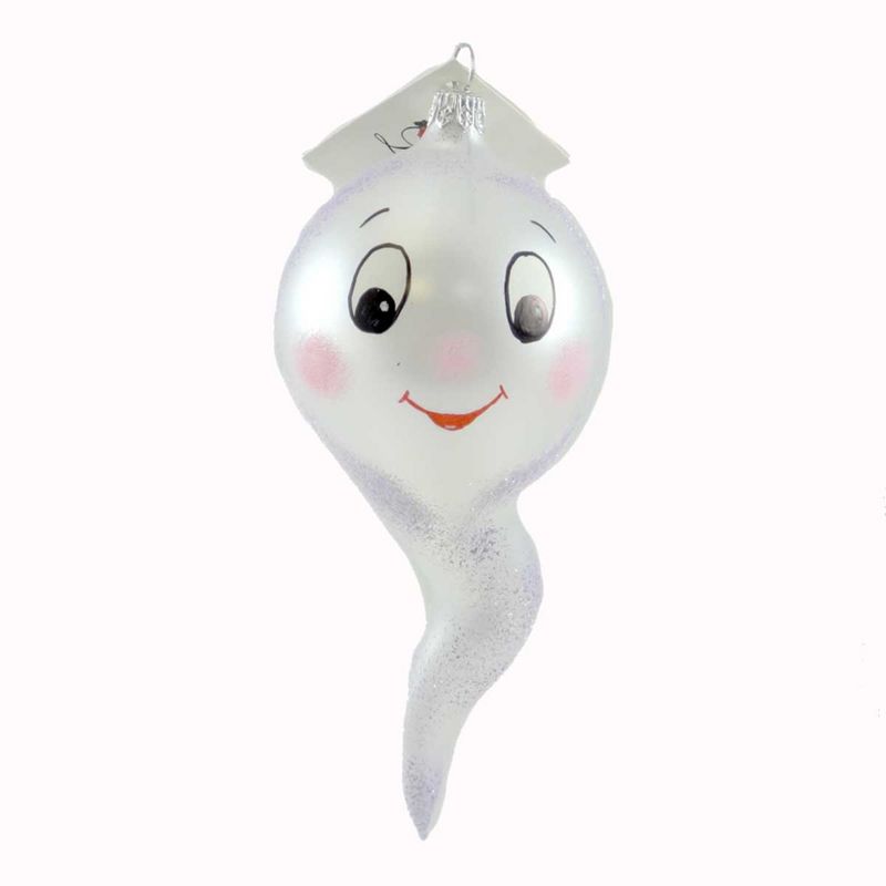 Laved Italian Ornaments Pink Ghost Halloween Girl  -  Tree Ornaments