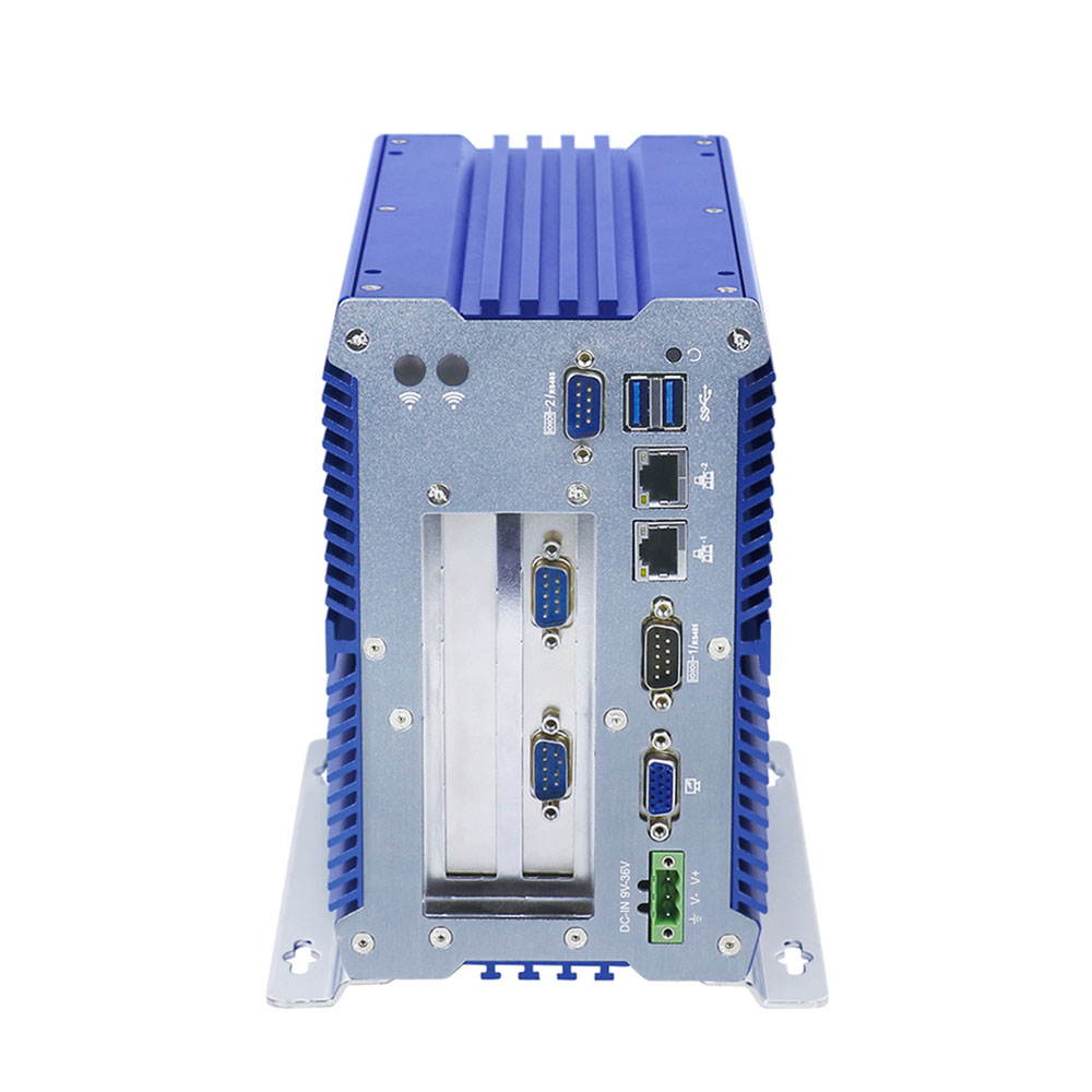 Fanless Industrial PC , Intel Celeron 3865U Rugged Computer, IPC Mini PC, Windows 10 Pro with 6 USB 9 to 36V 2 PCI or 1 PCIE 4X 1 PCI 2 Intel LAN 3G 4G WiFi Support SIM Slot 8 G RAM 128G SSD