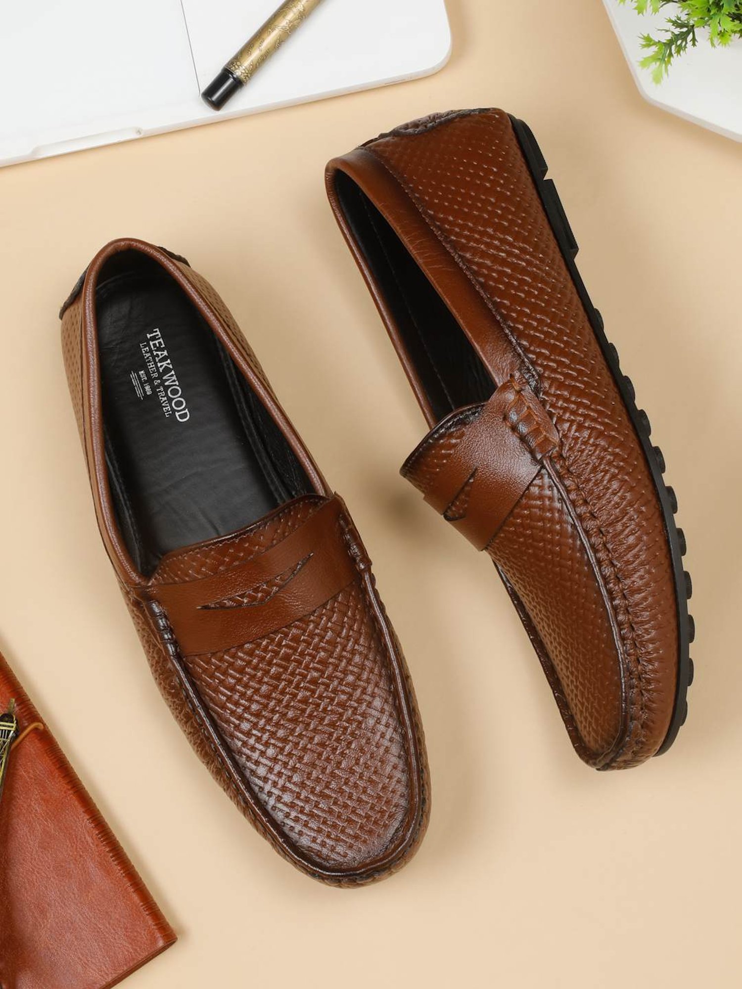 Teakwood Leathers Men's Brown Casual Loafers