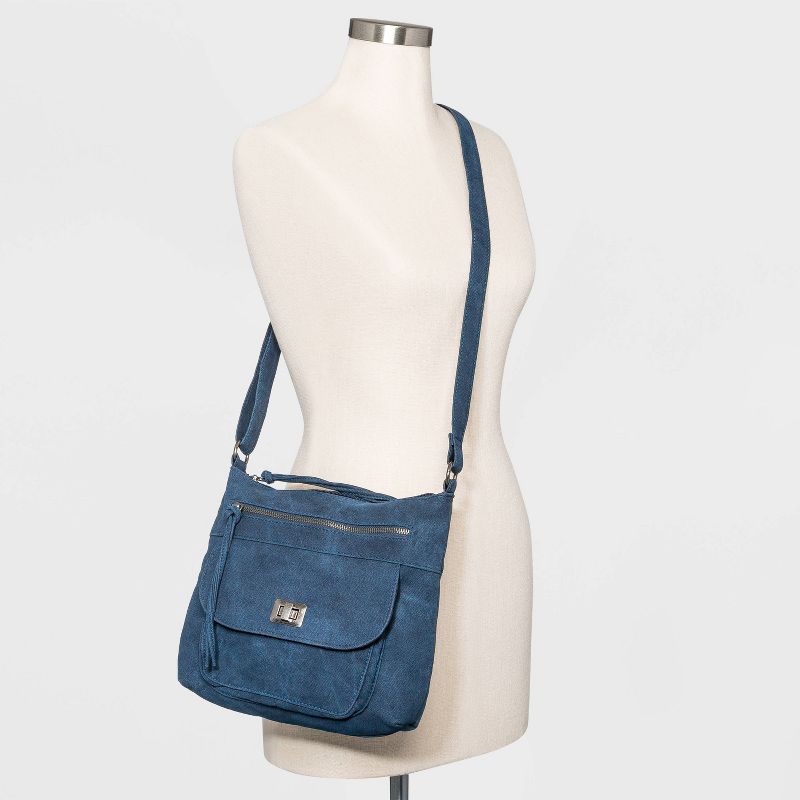 Bueno Zip Closure Crossbody Bag - Denim Blue